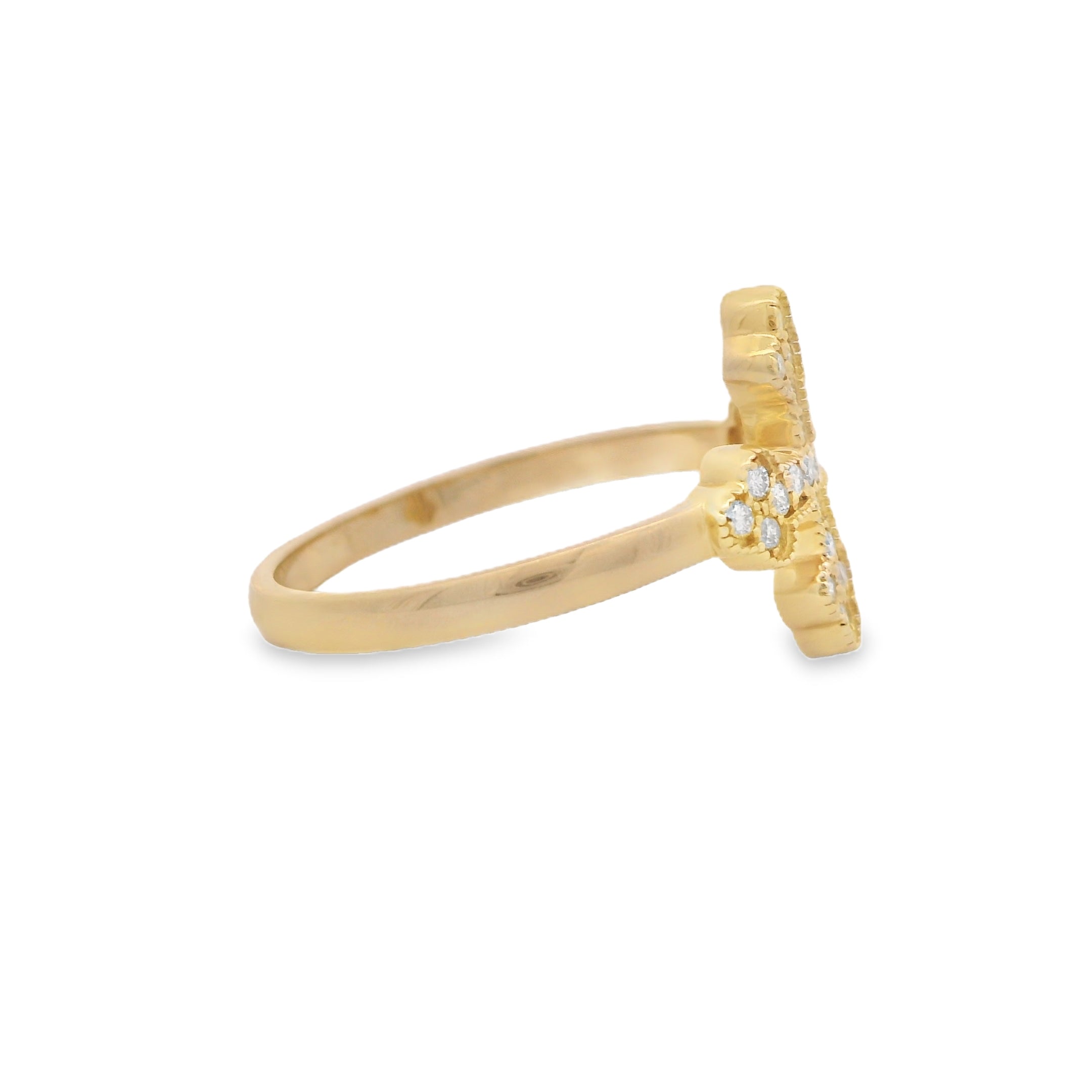 14K Gold Women's Cross Diamond Ring - VVS Clarity, Elegant & Durable Jewelry for Everyday Wear, Gifts, and Special Occasions | JTJ™