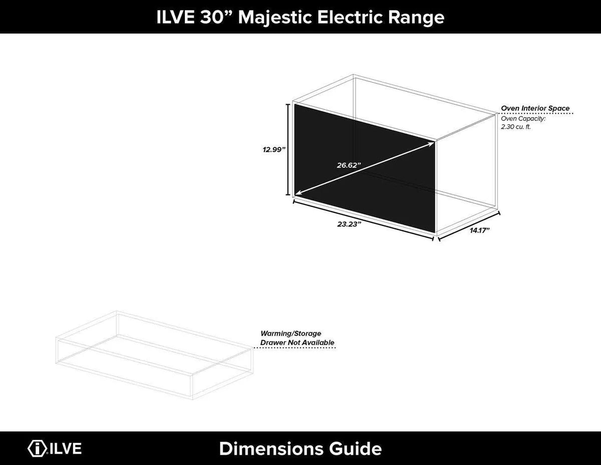 ILVE Majestic II 30-Inch Electric Range with Bronze Trim - UMI30NE3WHB - Premium White Freestanding Stove for Modern Kitchens | Perfect for Baking, Roasting & Family Cooking