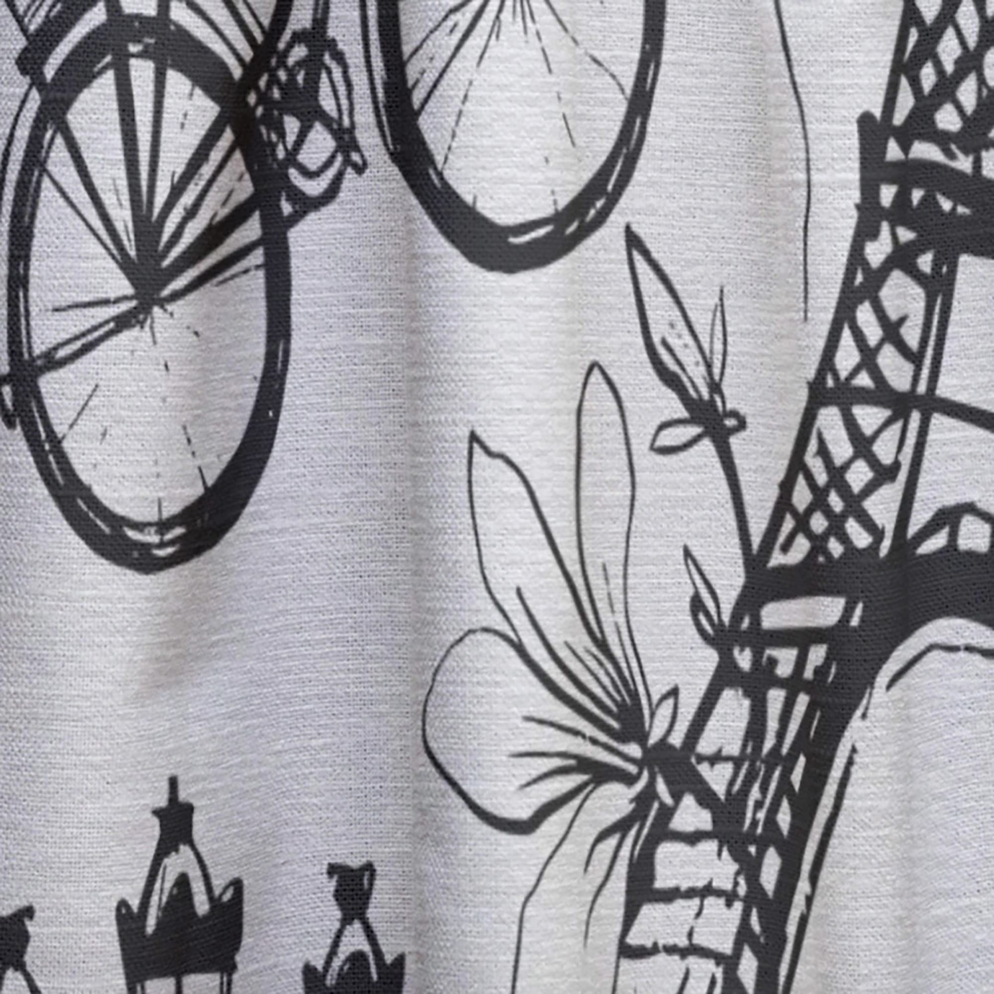 DesignQ Paris Eiffel Red Hearts Thermal Insulated Curtains - Single Panel 52x84 - Elegant Window Treatments for Bedroom & Living Room | Perfect for Home Decor & Temperature Control
