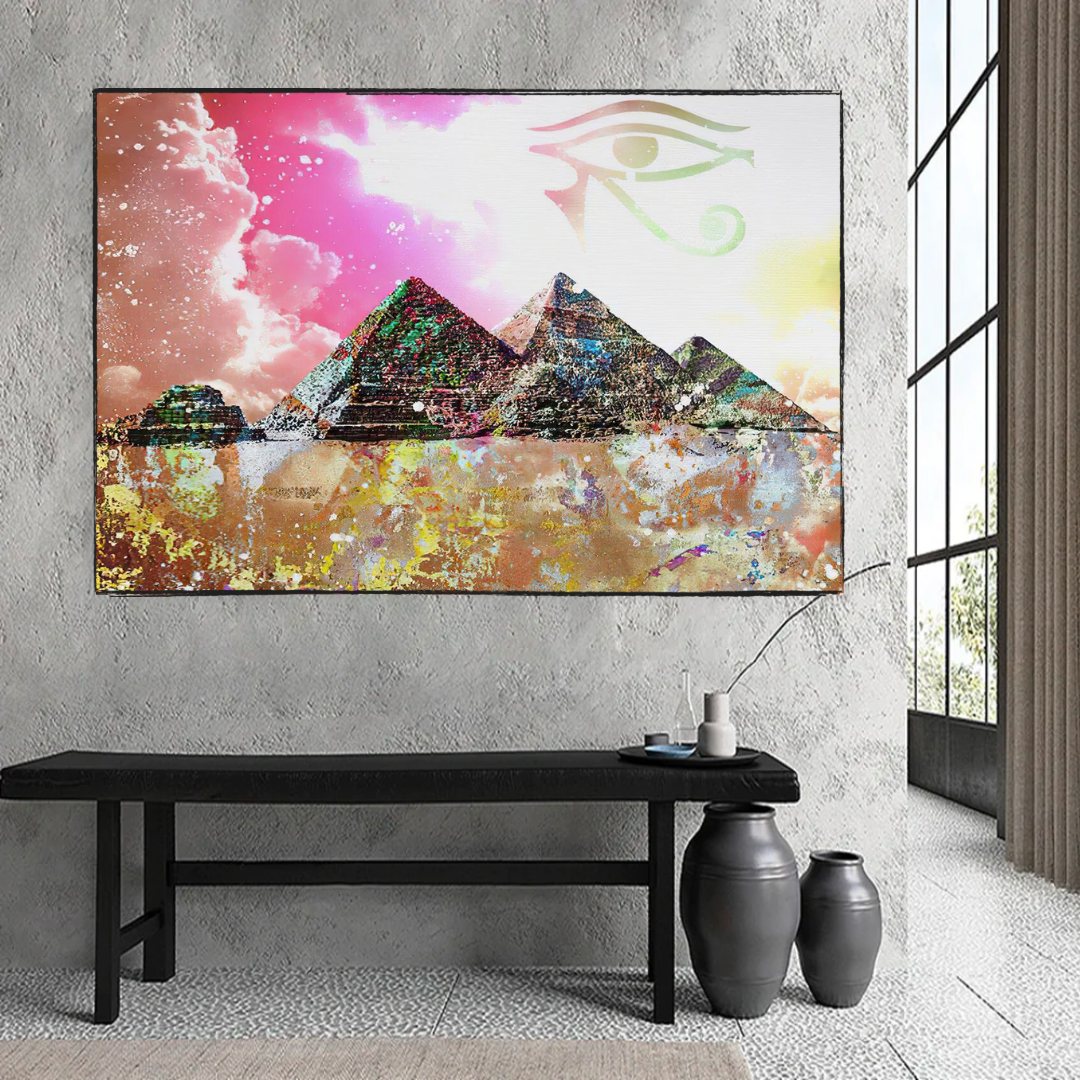 Egyptian Pyramids Wall Art - Premium Canvas Prints for Home & Office Decor | Unique Egyptian-Themed Wall Decor for Living Room, Bedroom, or Office