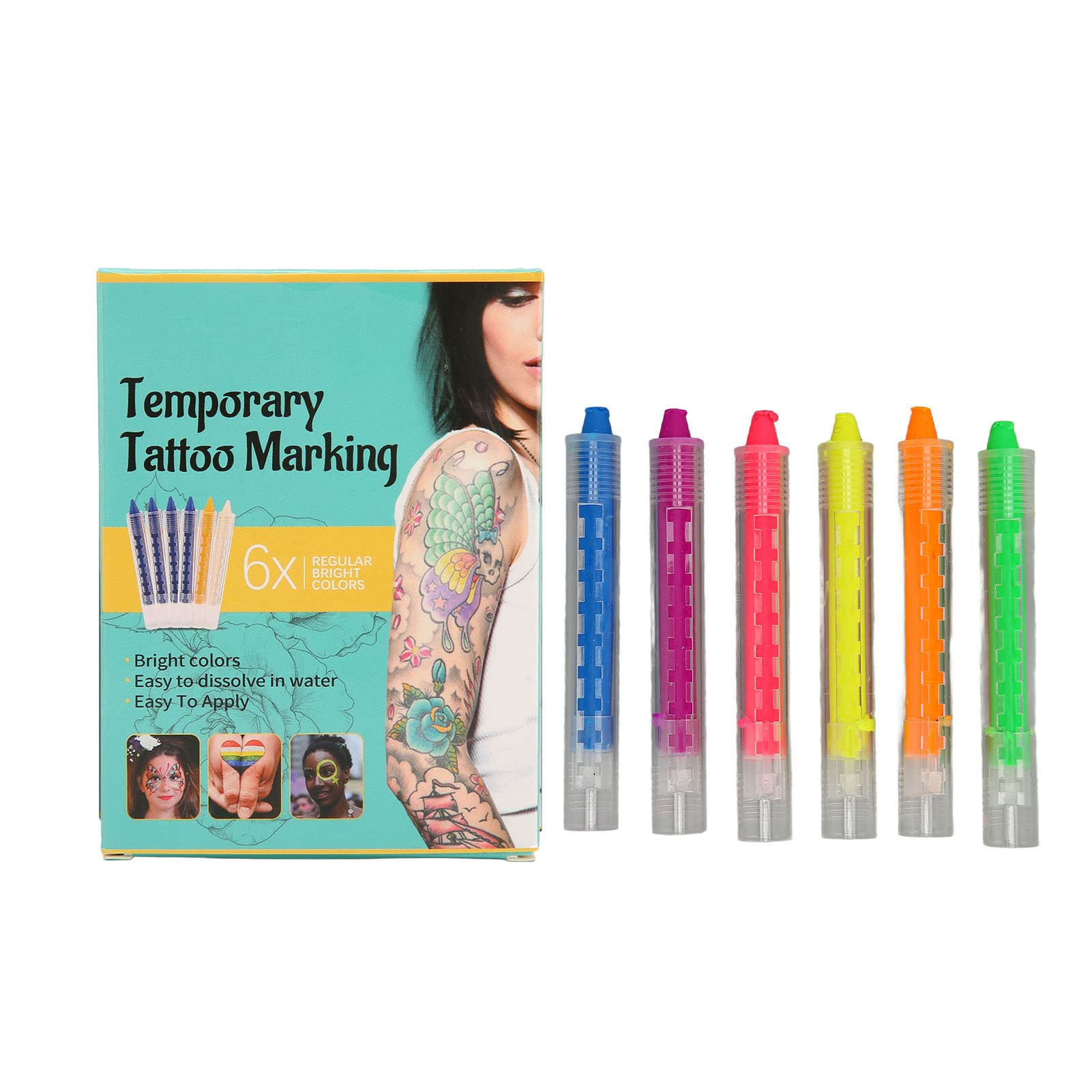 6-Color Temporary Hair Chalk Pens Set - DIY Hair Coloring Kit for Girls & Kids | Non-Toxic Washable Hair Dye for Parties, Halloween & Cosplay | Fun Gift for Teens & Children Age 8-12