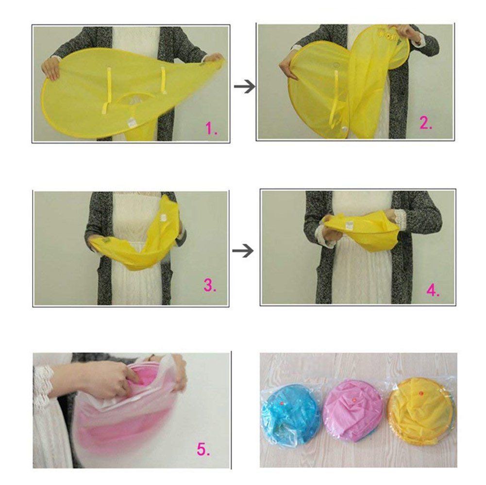 Waterproof Kids Raincoat with Umbrella Hat - Toddler Duck Rain Jacket for Boys & Girls (Yellow) | Outdoor Play, Rainy Day Protection, School Commute