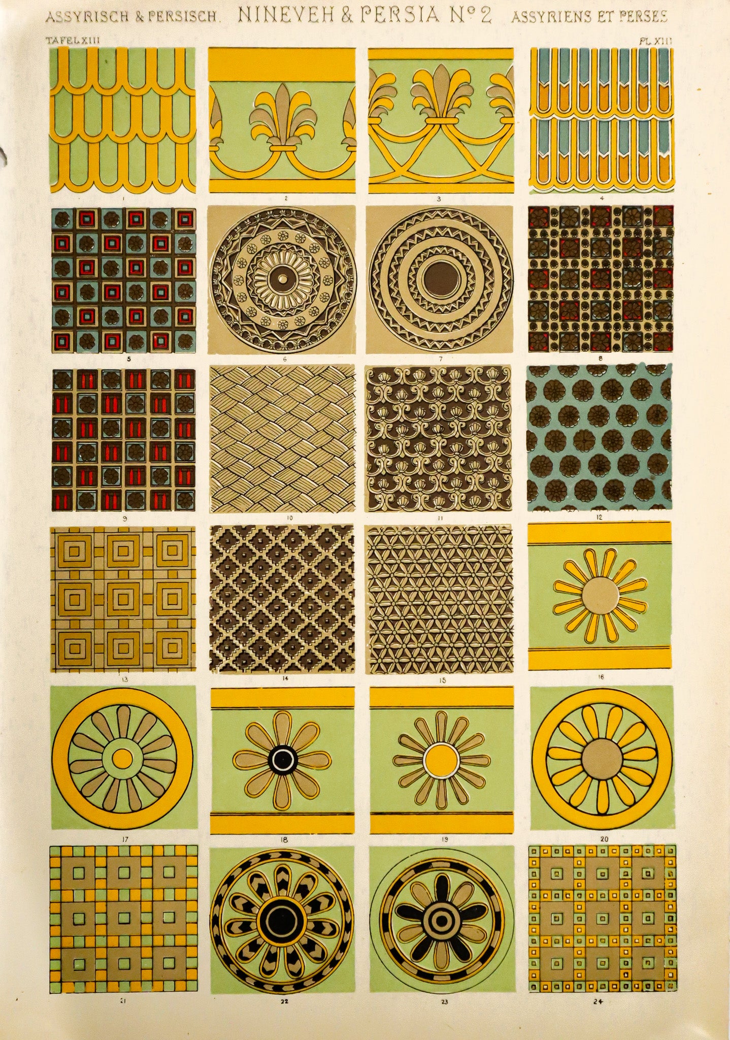 1856 Nineveh and Persia Decorator Prints #2 - The Grammar of Ornament by Owen Jones | Vintage Home Decor, Wall Art & Interior Design Inspiration