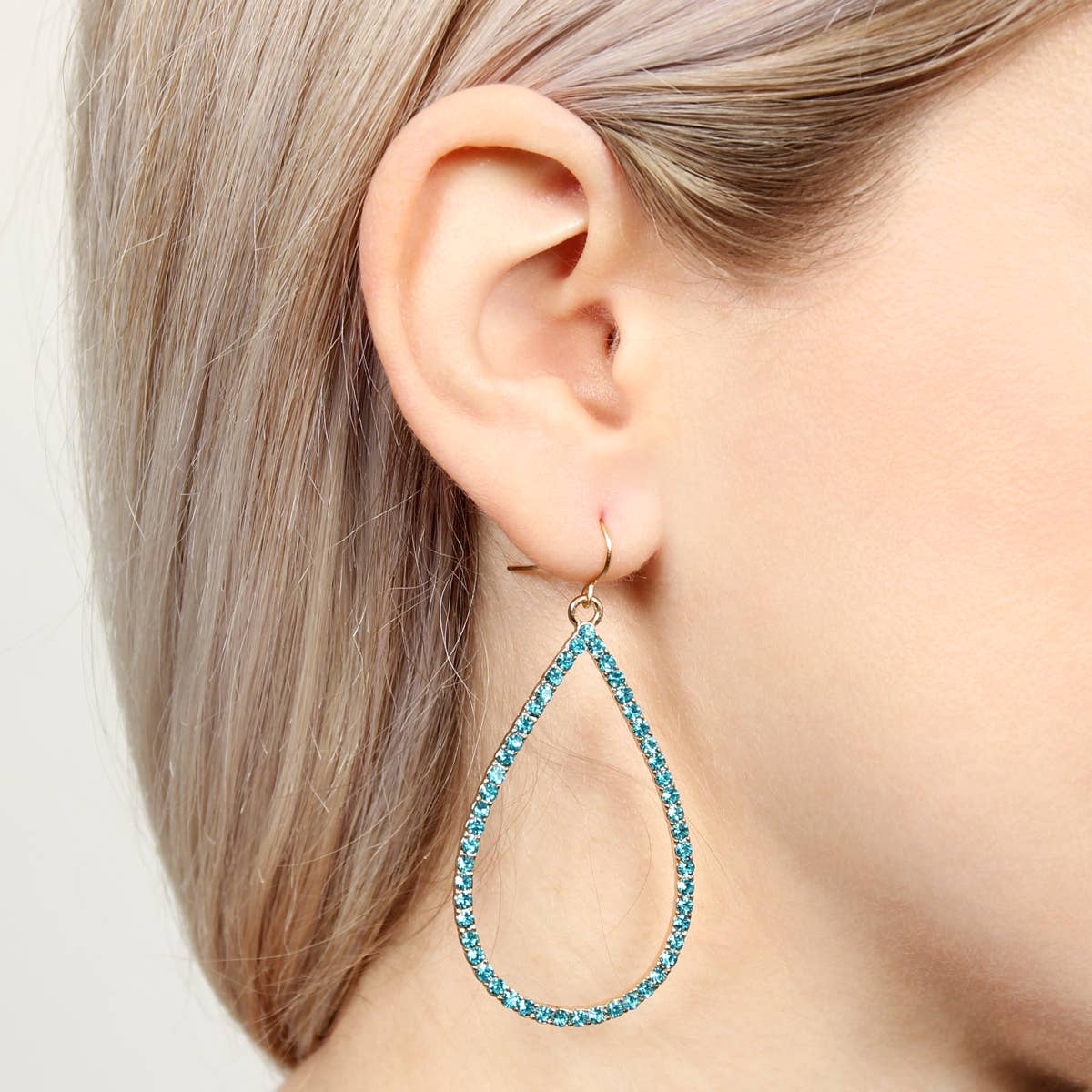 Elegant Rhinestone Teardrop Hook Earrings for Women - Sparkling Crystal Dangle Earrings for Party, Wedding & Evening Events