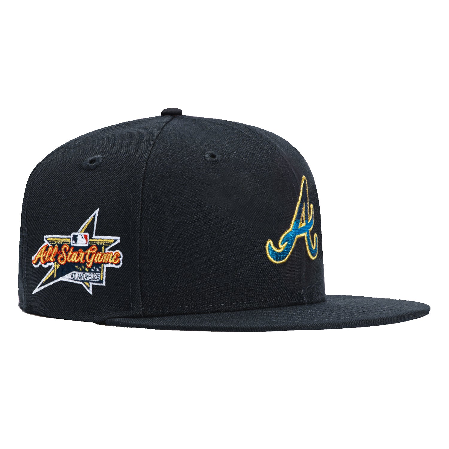 New Era 59Fifty Atlanta Braves 2025 All Star Game Patch Gradient Baseball Cap - Navy Blue | MLB Officially Licensed Hat for Baseball Fans & Sports Enthusiasts | Perfect for Games, Collecting & Everyday Wear