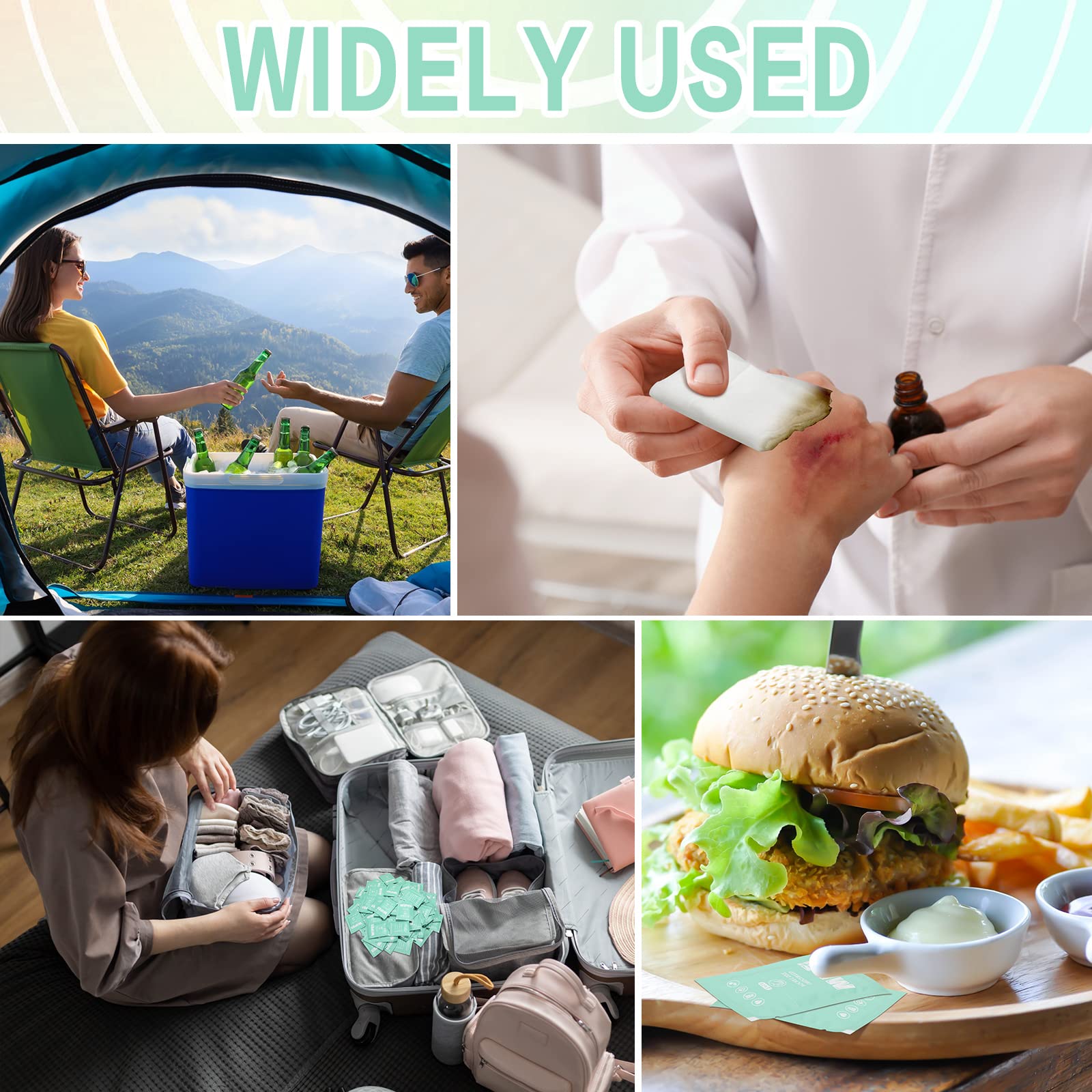 Lounsweer 500 Count Unscented Flushable Wet Wipes - Individually Wrapped Travel Size Cleansing Wipes for Adults | Gentle Hand & Body Cleaning | Perfect for Travel, Home, Office & On-The-Go Use (Light Green)