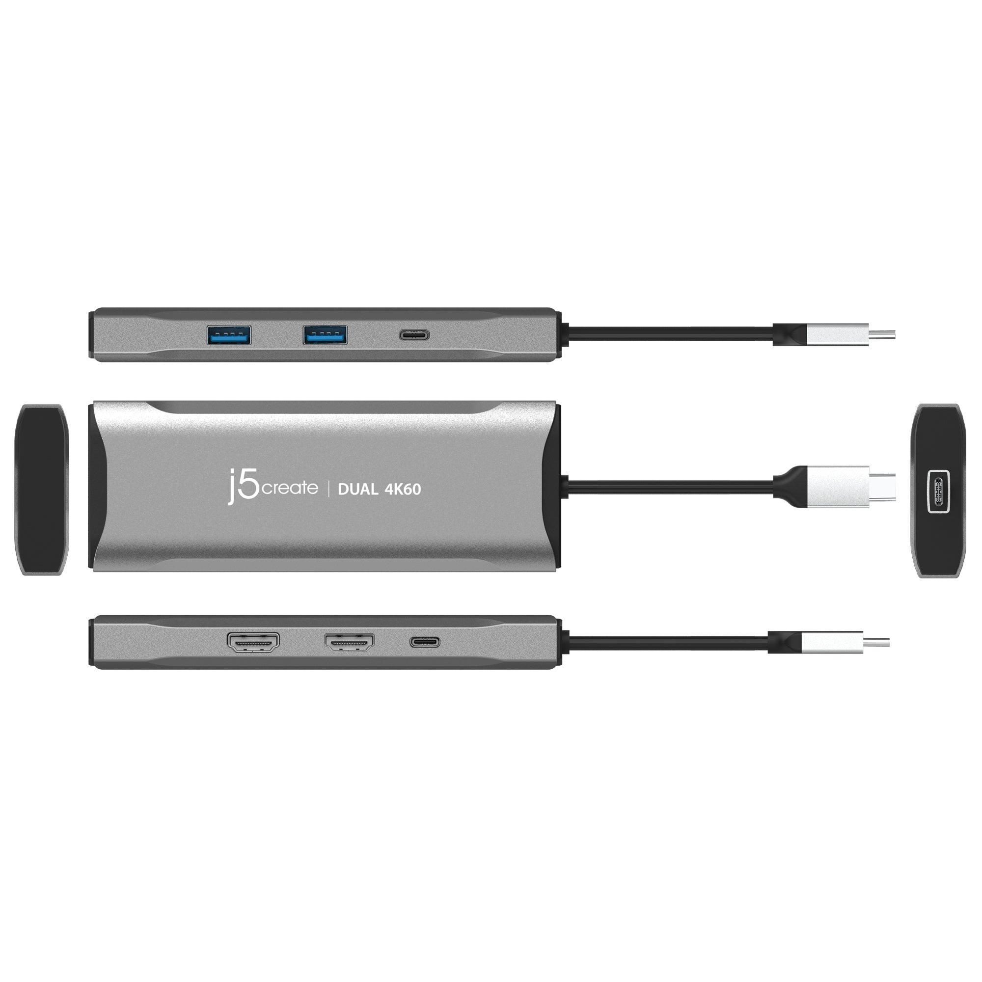 USB C Dual HDMI 4K60 Mini Dock - Portable USB-C Hub with Dual 4K HDMI Outputs for MacBook, Dell, HP Laptops - Perfect for Home Office, Gaming & Multi-Monitor Setup