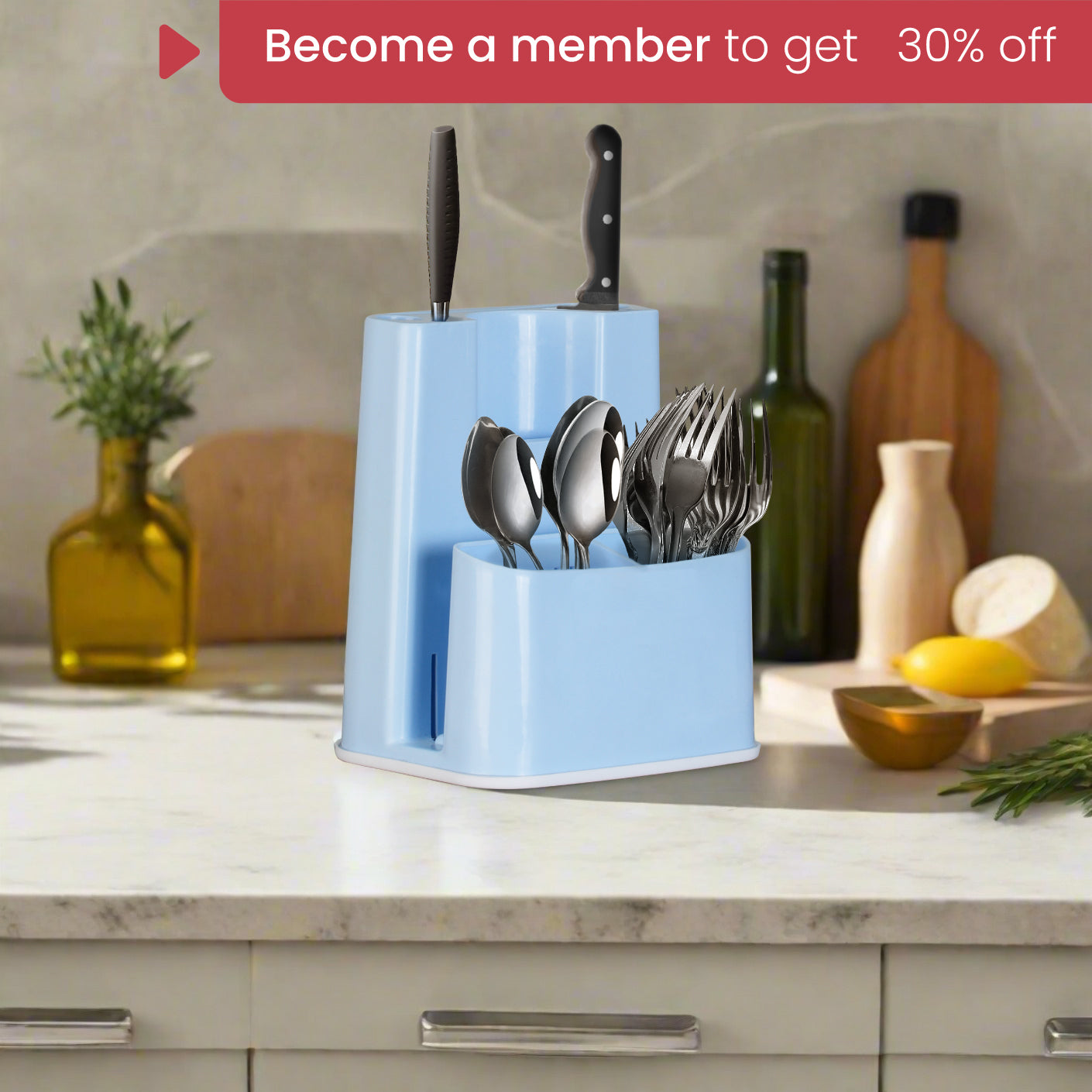 Premium Wooden Knife and Cutting Board Holder - Wall Mount Storage Organizer for Kitchen Utensils - Perfect for Small Spaces, Countertop or Cabinet Organization