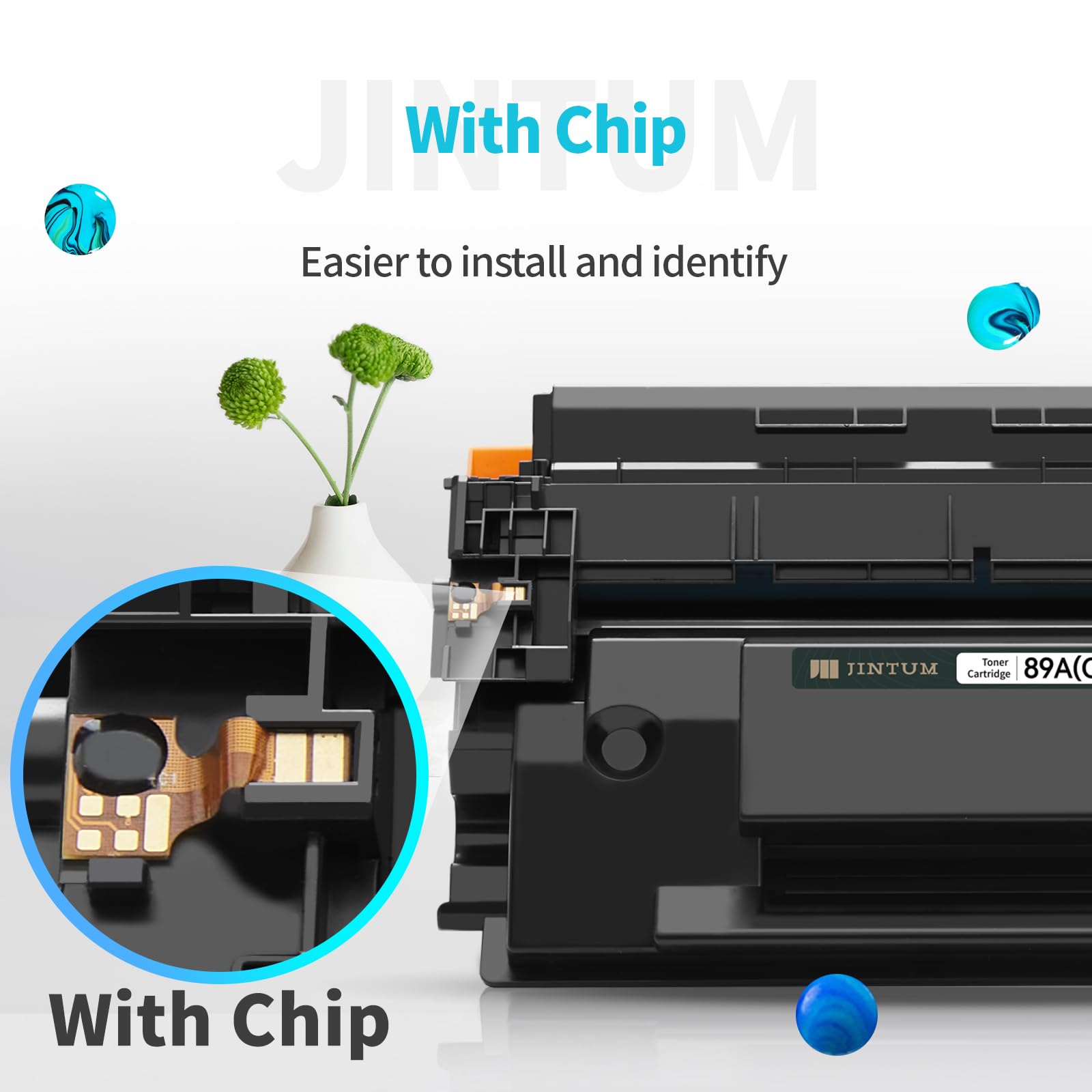 JINTUM 89A Compatible Black Toner Cartridge Replacement for HP 89A/89X/89Y CF289A/CF289X/CF289Y - Works with HP Enterprise M507/M507n/M507dn/M507x MFP & M528dn/M528f/M528c/M528z/M528 Printers (Pre-Installed Chip) - Ideal for Office Printing & High-Volume Business Documents