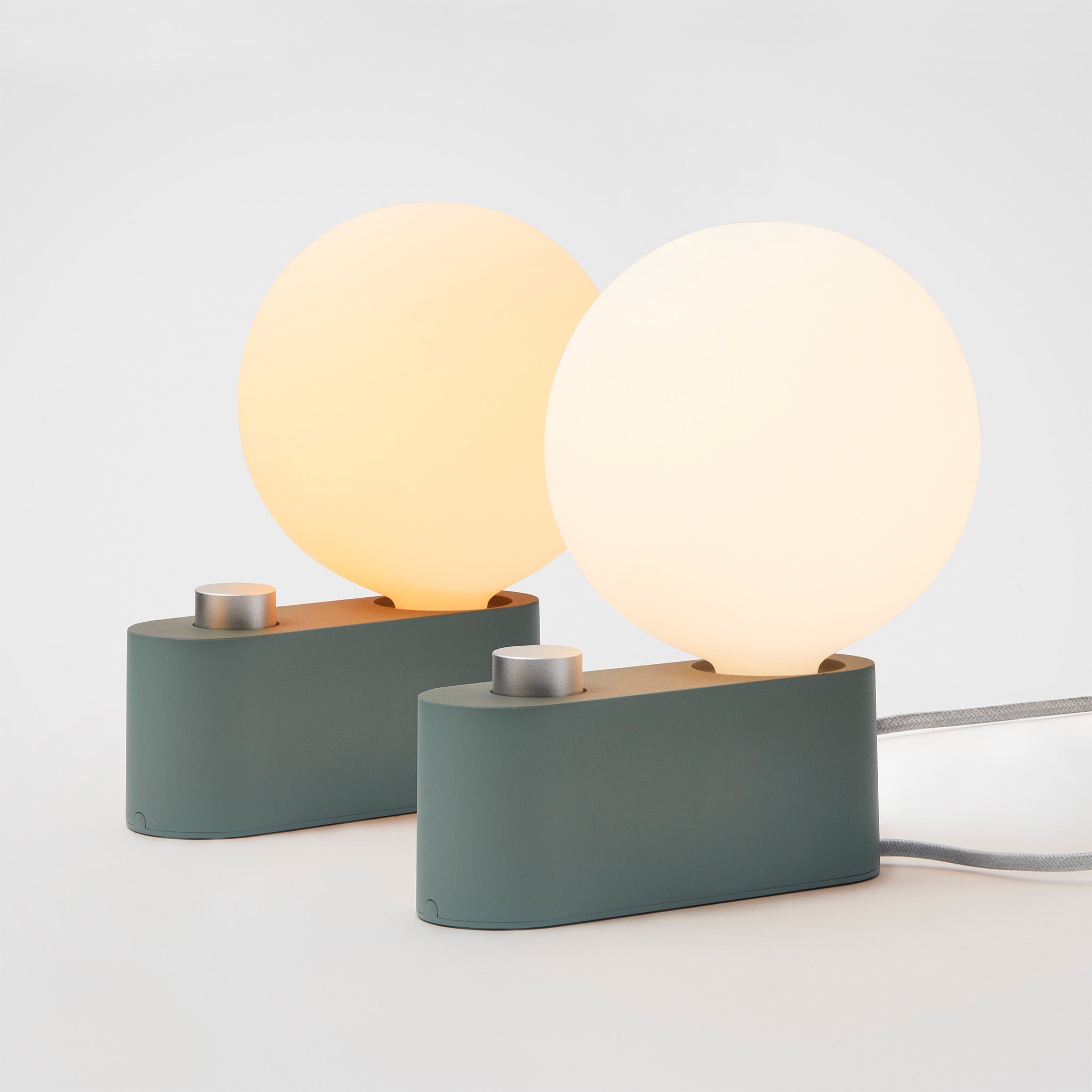 Premium Sage Green Alumina Multi-Use Lamps - Set of 2 | Modern Table & Nightstand Lighting for Bedroom, Living Room & Office Decor
