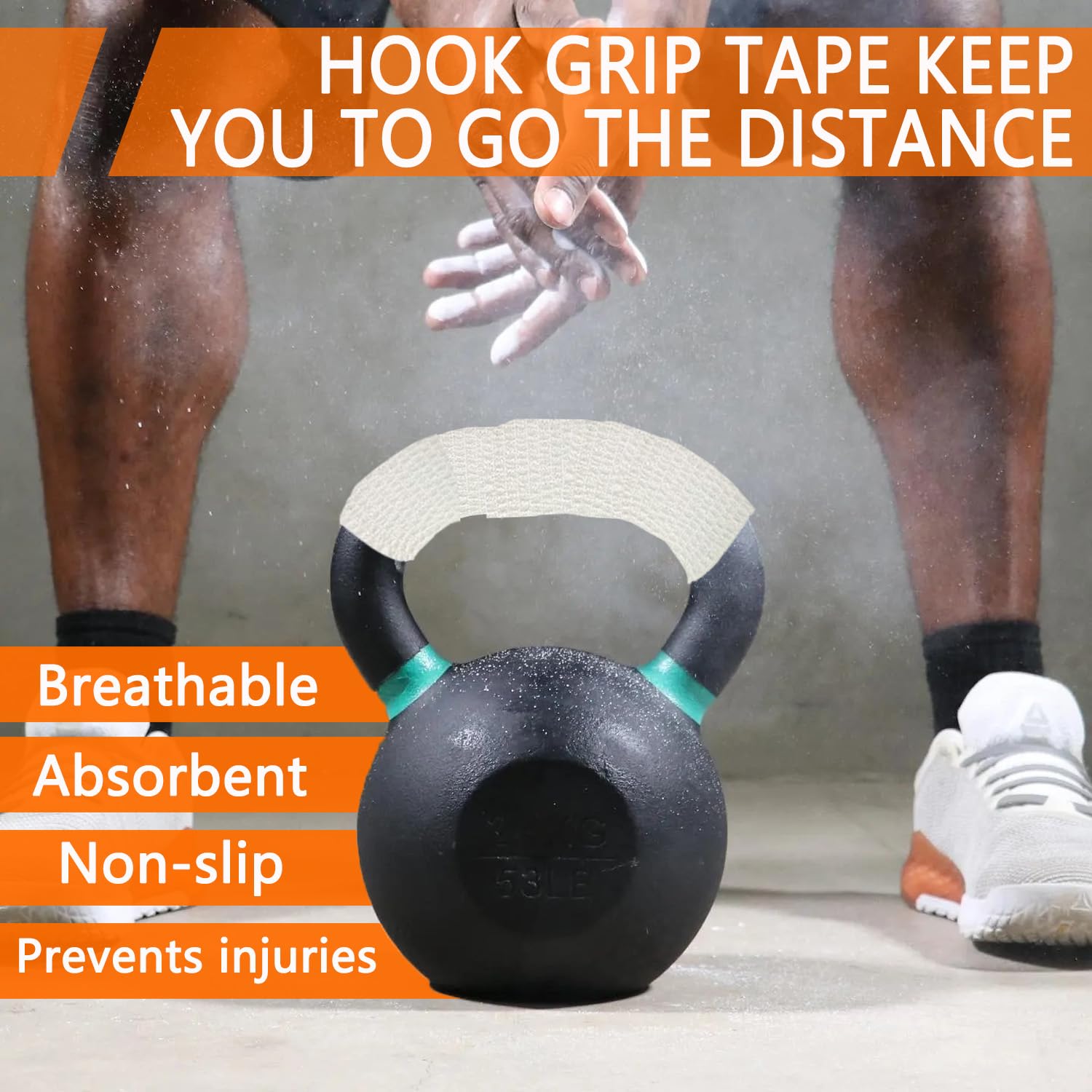 ANAMPION Weightlifting Hook Grip Tape - 4 Rolls (23ft Each) | Comfortable & Stretchy Athletic Thumb Tape for Weight Lifting, CrossFit & Gym Training | Protects Thumbs, Wrists & Fingers | Ideal for Powerlifting, Deadlifts & Olympic Weightlifting