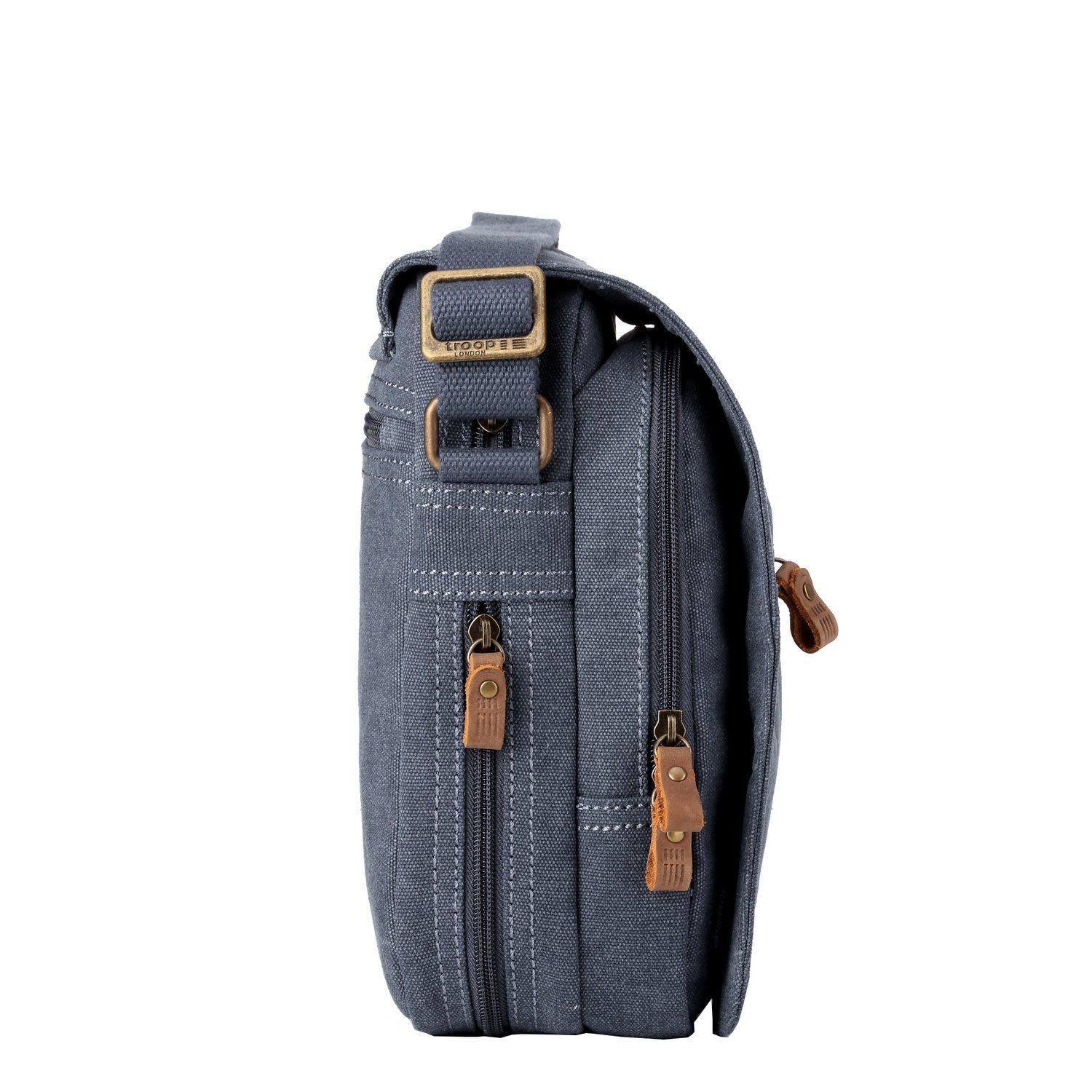 Troop London Classic Canvas Crossbody Bag for Men & Women - Stylish & Durable Shoulder Bag for Travel, Work & Everyday Use