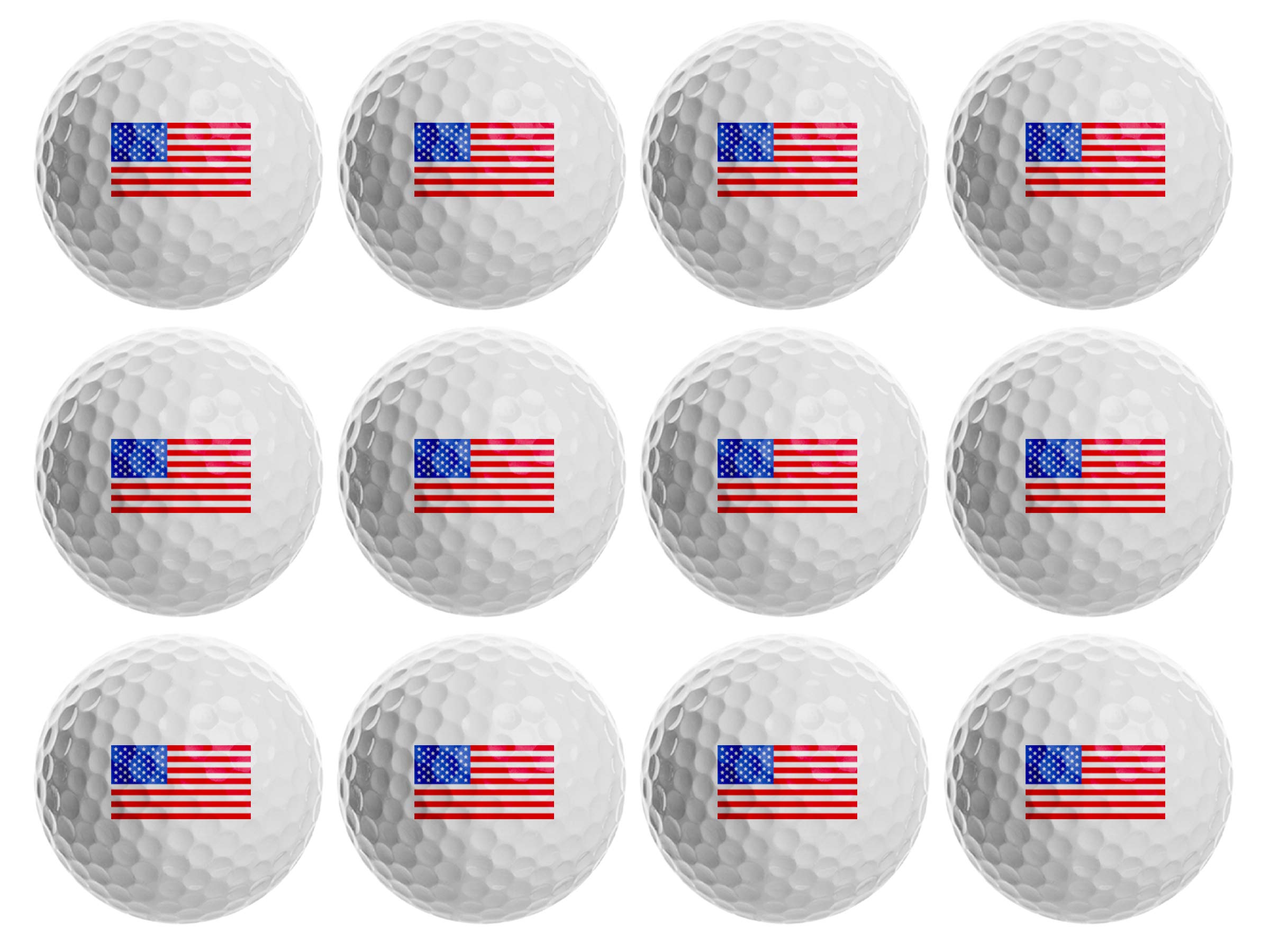 USA Patriotic Golf Balls with American Flag Design & Red Accessory Pouch - Perfect for 4th of July, Memorial Day & Outdoor Sports Enthusiasts