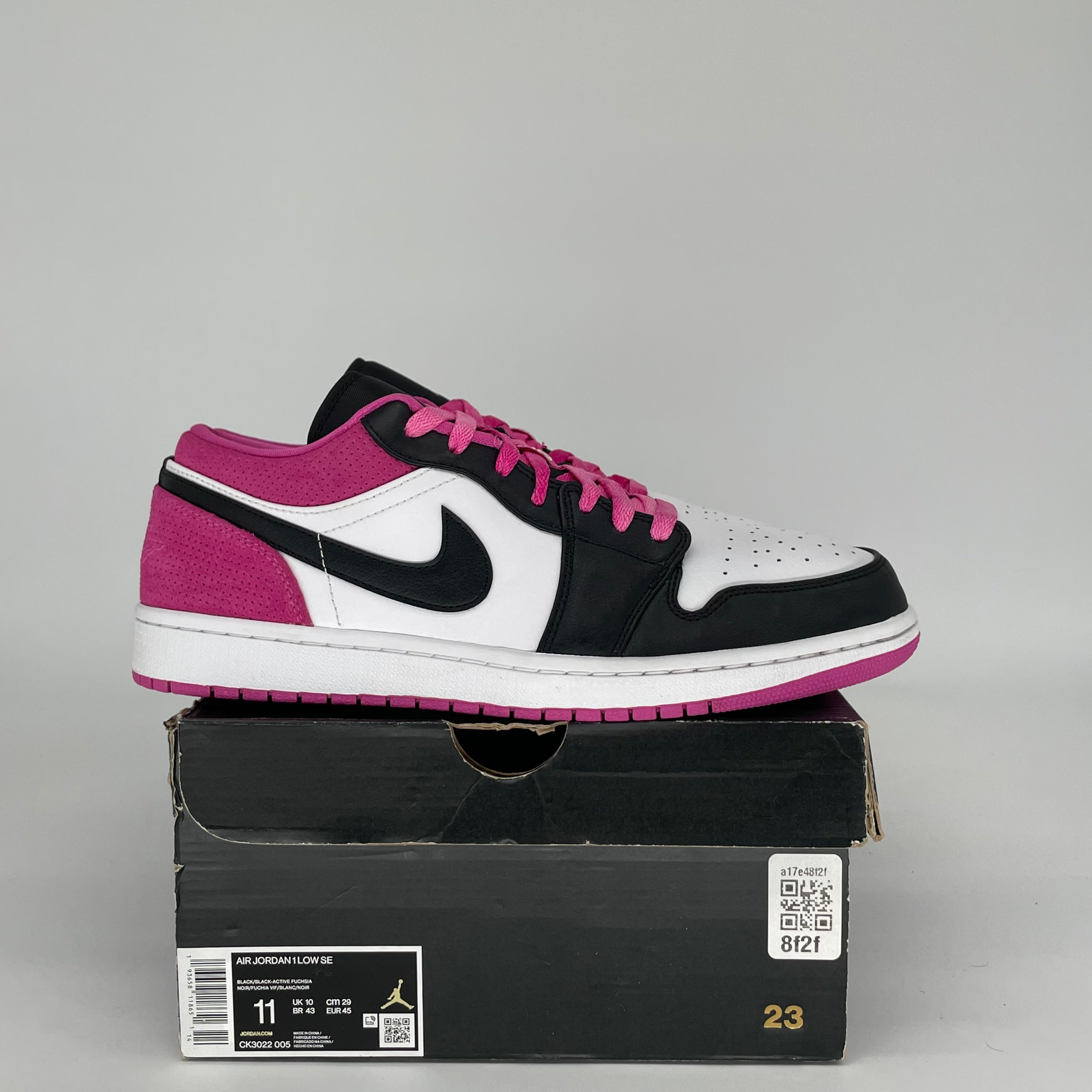 AIR JORDAN 1 LOW Black Fuchsia Men's Basketball Shoes Size 11 - CK3022-005 for Streetwear & Casual Outfits