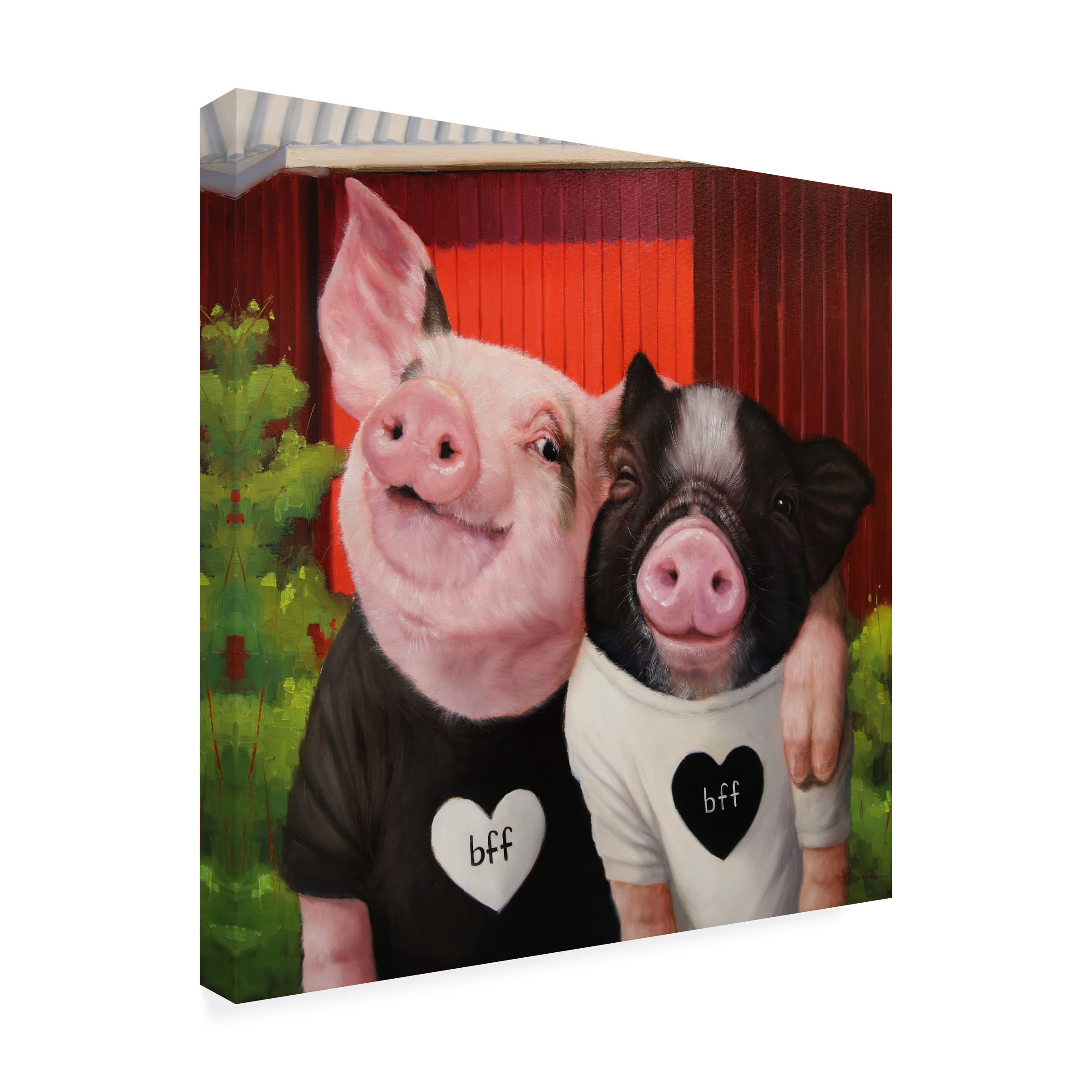 Lucia Heffernan 'BFF' Canvas Wall Art Print - Cute Animal Friendship Painting for Living Room, Bedroom & Office Decor - Perfect Gift for Best Friends