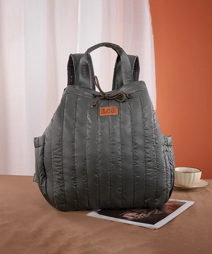 Lee Quilted Puffer Drawstring Backpack - Waterproof Lightweight Travel Backpack for Men & Women - Perfect for Hiking, School, Commuting and Outdoor Adventures