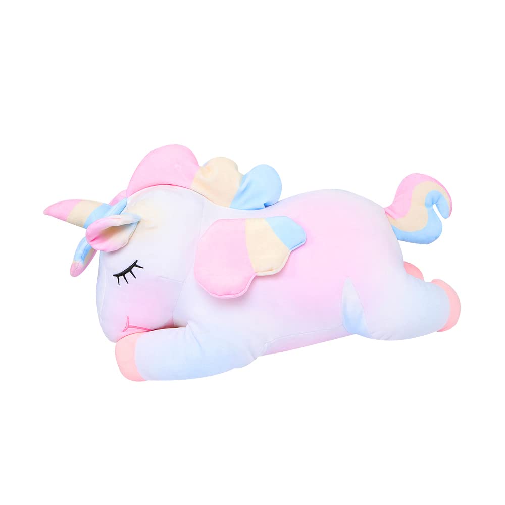 AIXINI 11.8 Inch Rainbow Unicorn Plush Stuffed Animal - Soft Cute Pillow Toy for Girls, Kids Birthday Gift | Perfect for Bedroom Decor, Nursery Room, Sleep Companion & Christmas Present