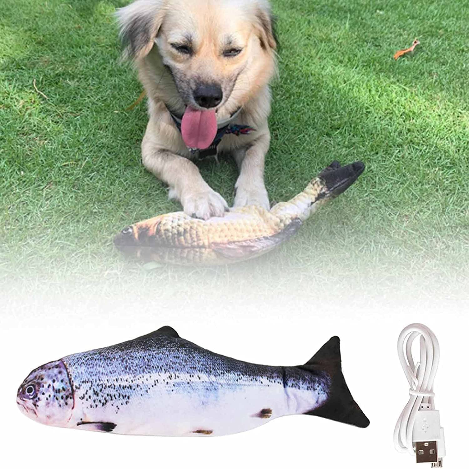 Floppy Fish Interactive Dog & Cat Toy - Realistic Moving Kicker Toy with Catnip for Biting, Chewing & Play - Perfect for Indoor Pets & Playtime Fun