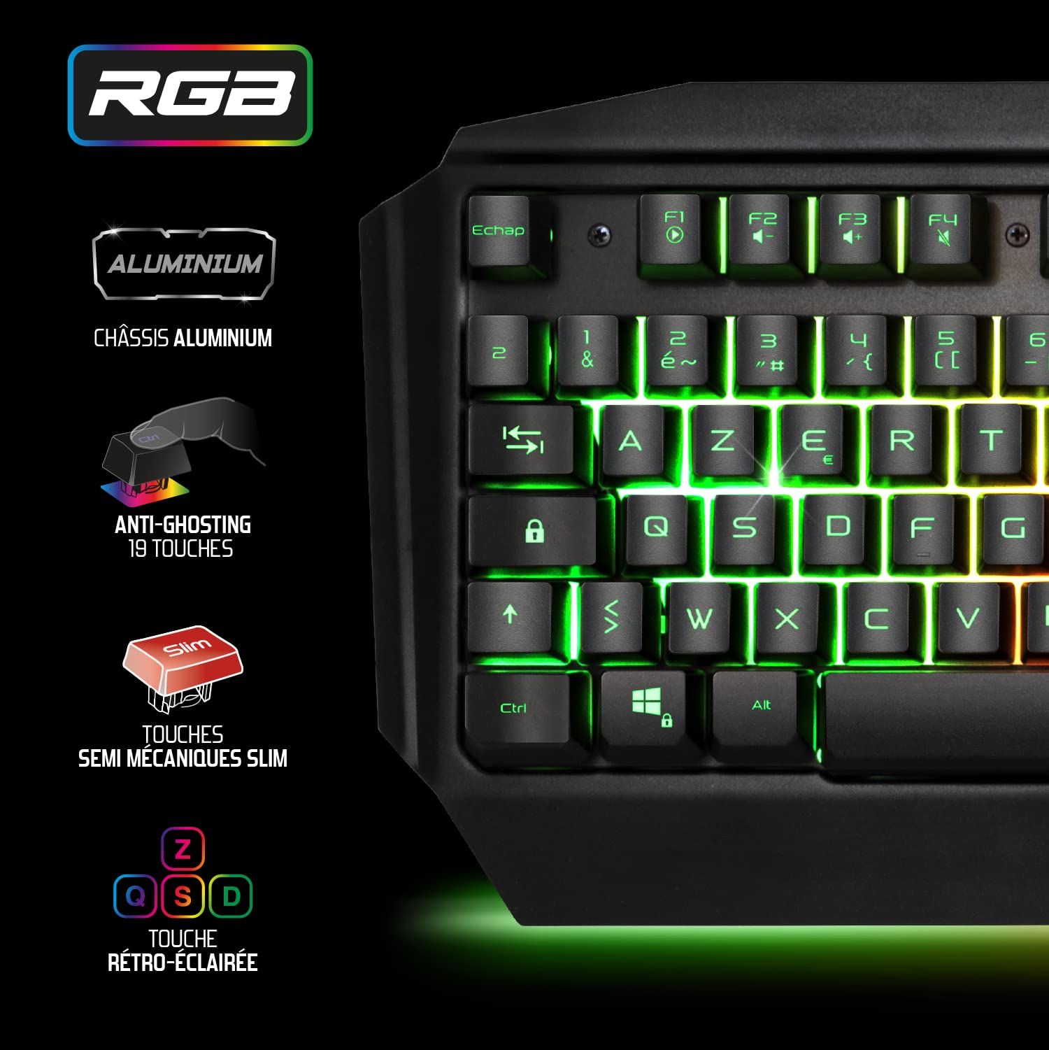 Spirit of Gamer - Ultimate 500 RGB Gaming Bundle for PC/Xbox/PlayStation - Mechanical Gaming Keyboard with Aluminum Frame & Anti-Ghosting, 6400 DPI 7-Button Gaming Mouse, RGB Mouse Pad - Perfect for Esports, Streaming & Professional Gaming Setup