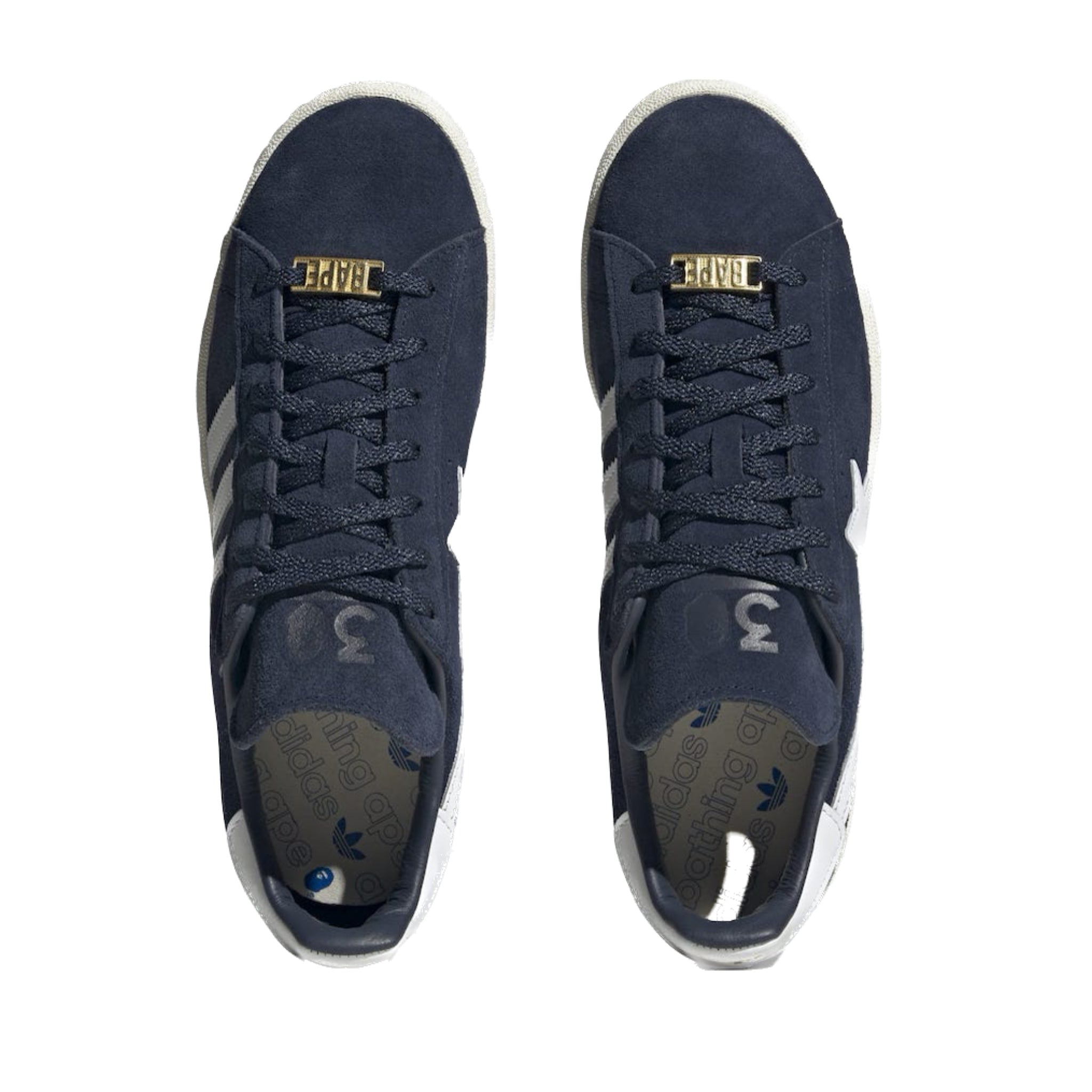 Adidas Campus 80s BAPE Collaboration Sneakers - Collegiate Navy & Cloud White Colorway | Streetwear Fashion, Casual Wear & Sneaker Collection