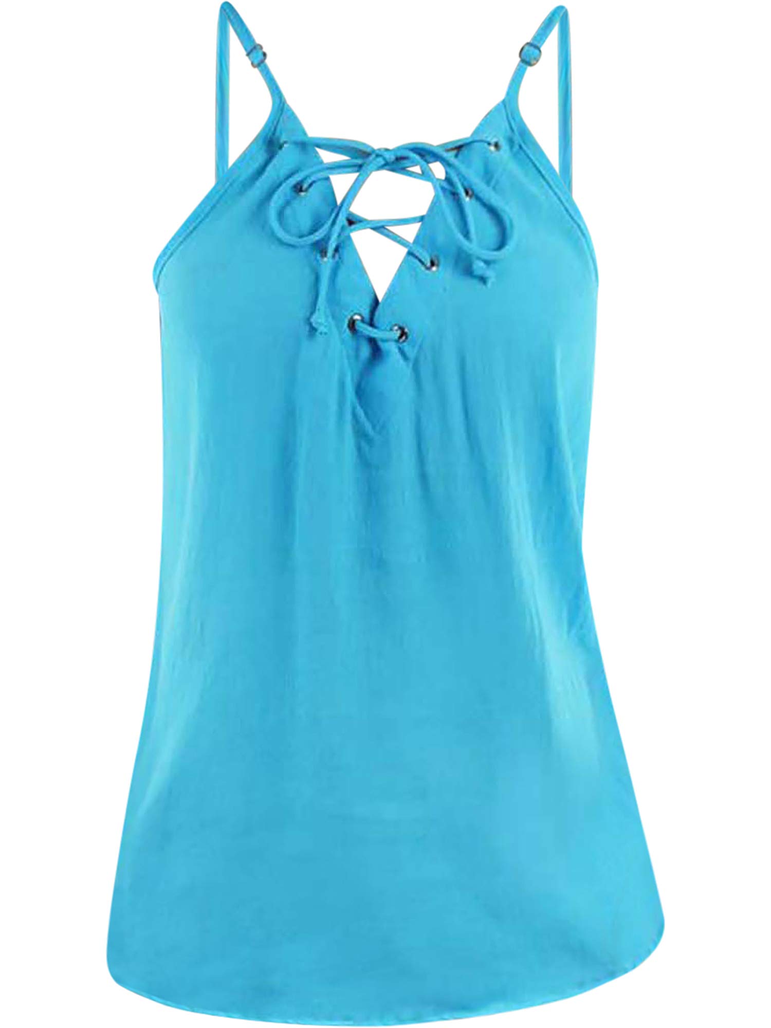 Luxury Divas Sleeveless Lace-Up Tank Top for Women - Sexy Summer Crop Top with Adjustable Straps | Perfect for Beach, Party & Date Night Outfits