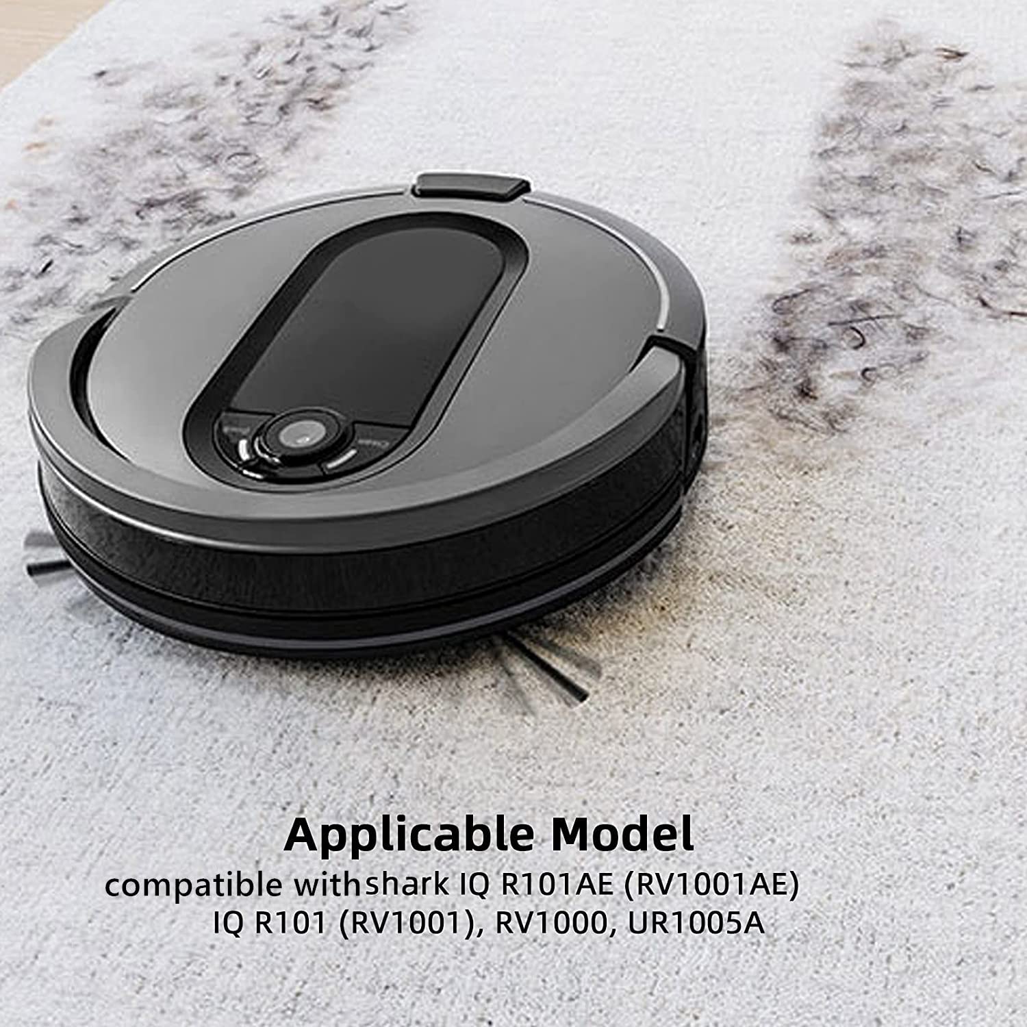 Kingsea 6 Pack Side Brushes - Compatible Replacement for Shark IQ RV1001AE RV101 Vacuum Cleaner - Durable Vacuum Accessories Kit (Black) - Perfect for Deep Cleaning Carpets & Hard Floors