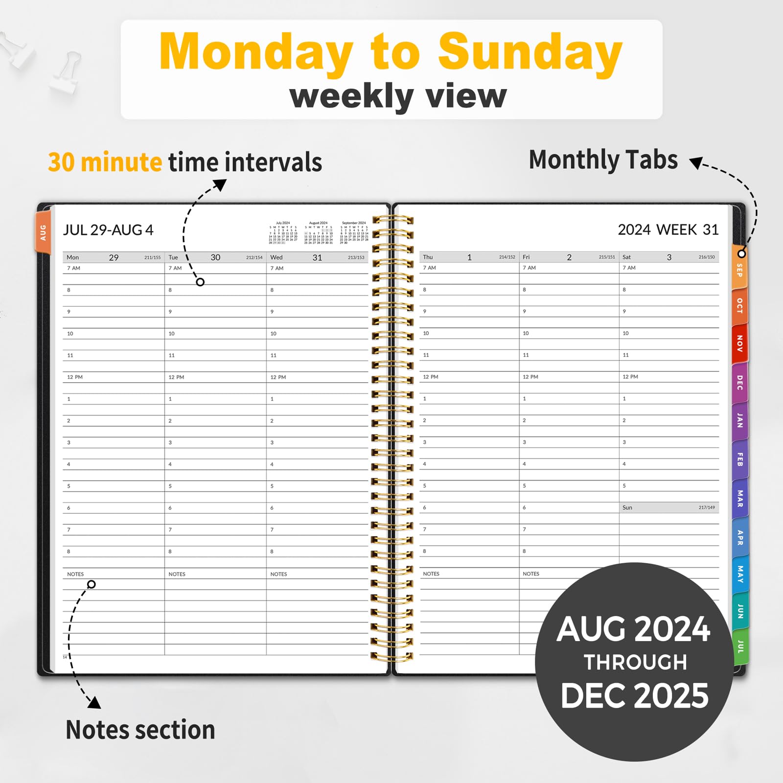 **SUNEE 2024-2025 Academic Planner - 17 Month Appointment Book (8.5