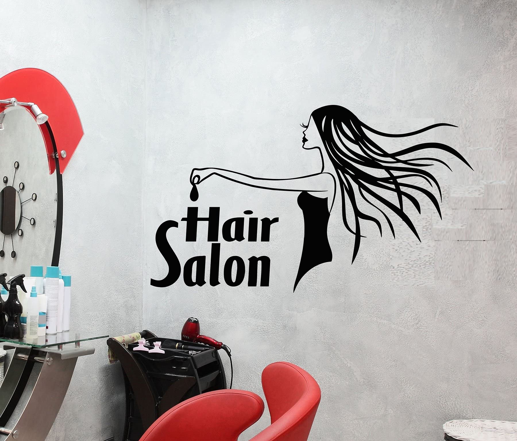 VVWV Hair Salon Wall Stickers - Haircut Quotes, Barbershop, Massage Spa, Makeup & Nail Art Decals - Self-Adhesive Wall Decor (60x50cm) - Perfect for Salon, Spa, Barber Shop & Home Beauty Room Decor