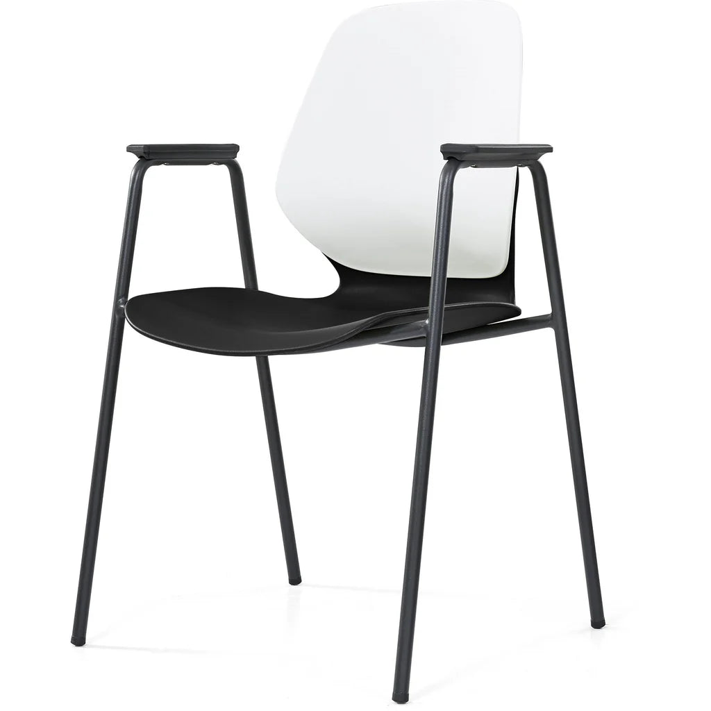 KALEIDO 4-Leg Stool with Arms - Modern Accent Chair for Living Room, Bedroom, or Office - Perfect for Relaxing, Reading, and Extra Seating