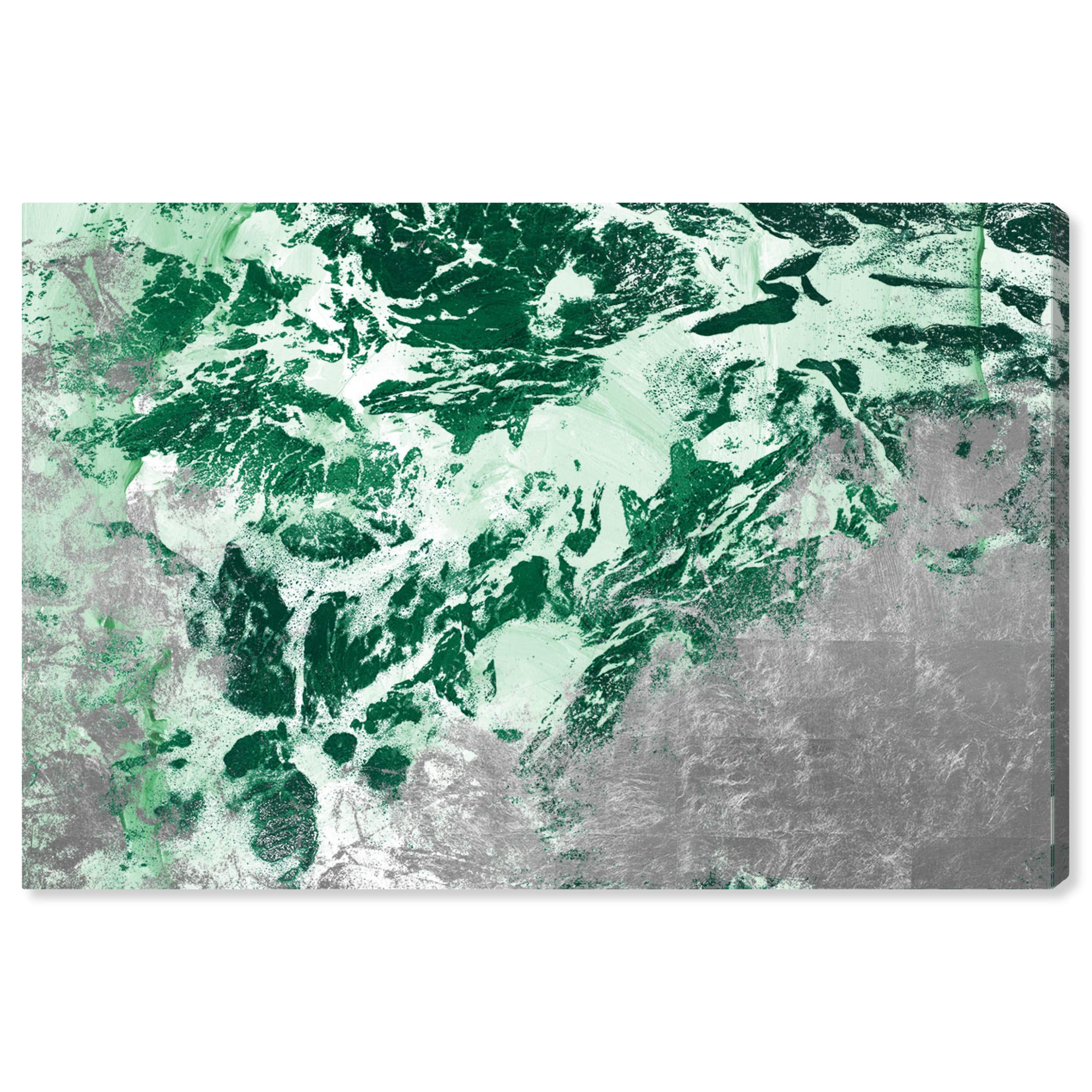 Abstract Wall Art Canvas Print 'Dreams of The Sea' - 36x24 Inch Coastal Home Decor in Green & Gray | Perfect for Living Room, Bedroom or Office Wall Decor