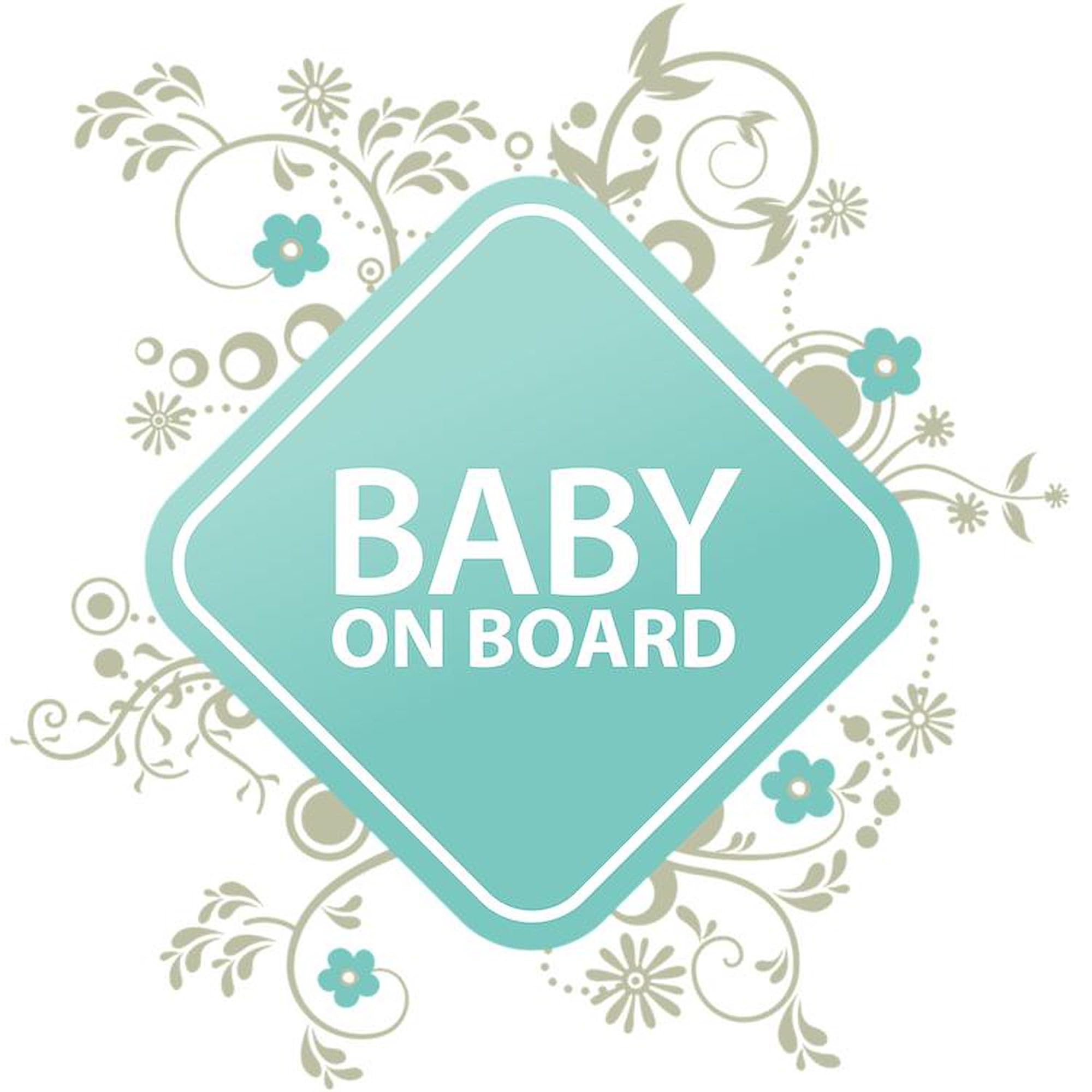 Baby On Board Car Magnet - 3x3 Inch Square Magnetic Bumper Sign for Boy - Fun & Safe Family Car Accessories - Perfect for Parents, Newborns & Road Trips