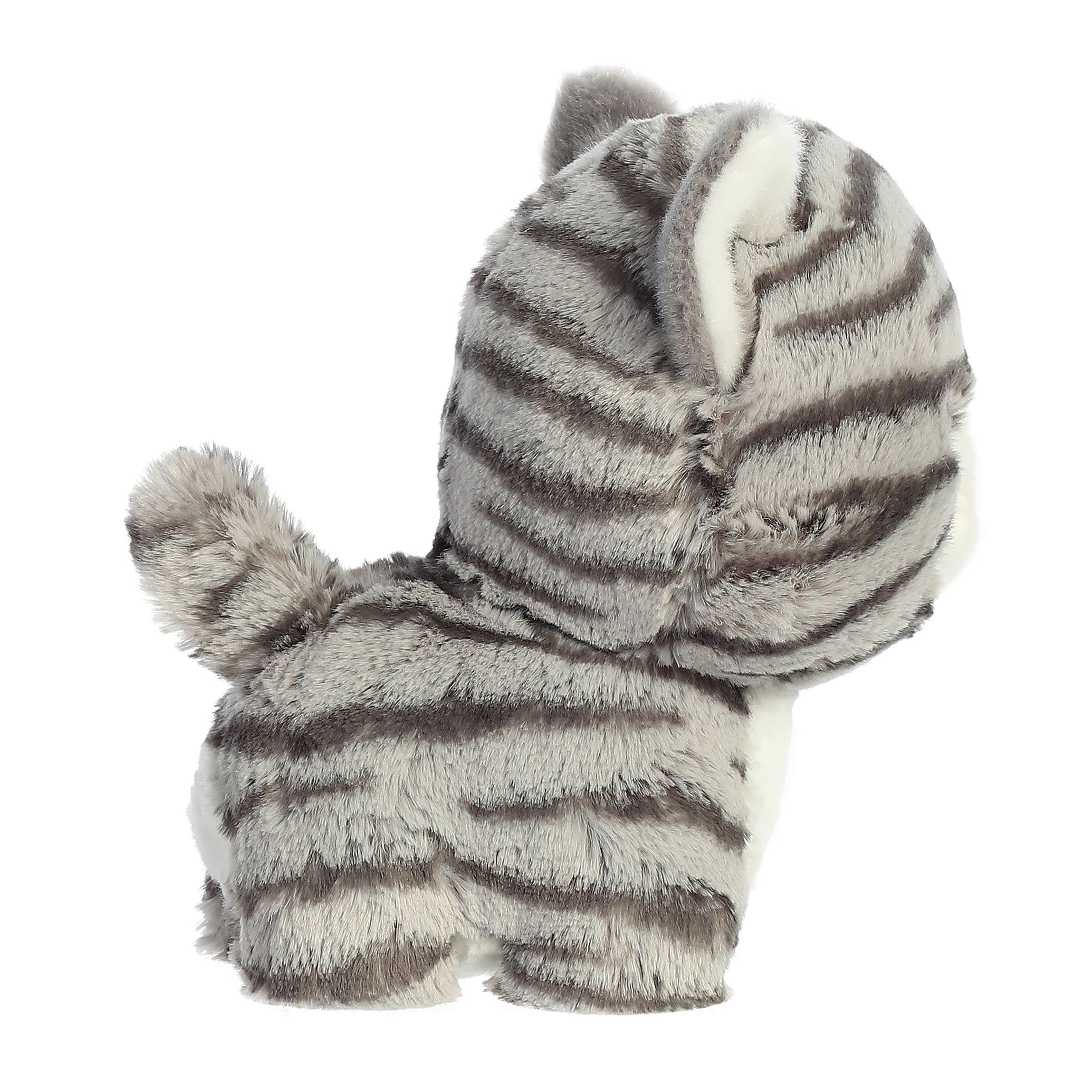 Playful Teddy Tabby Stuffed Animal - Grey 6.5