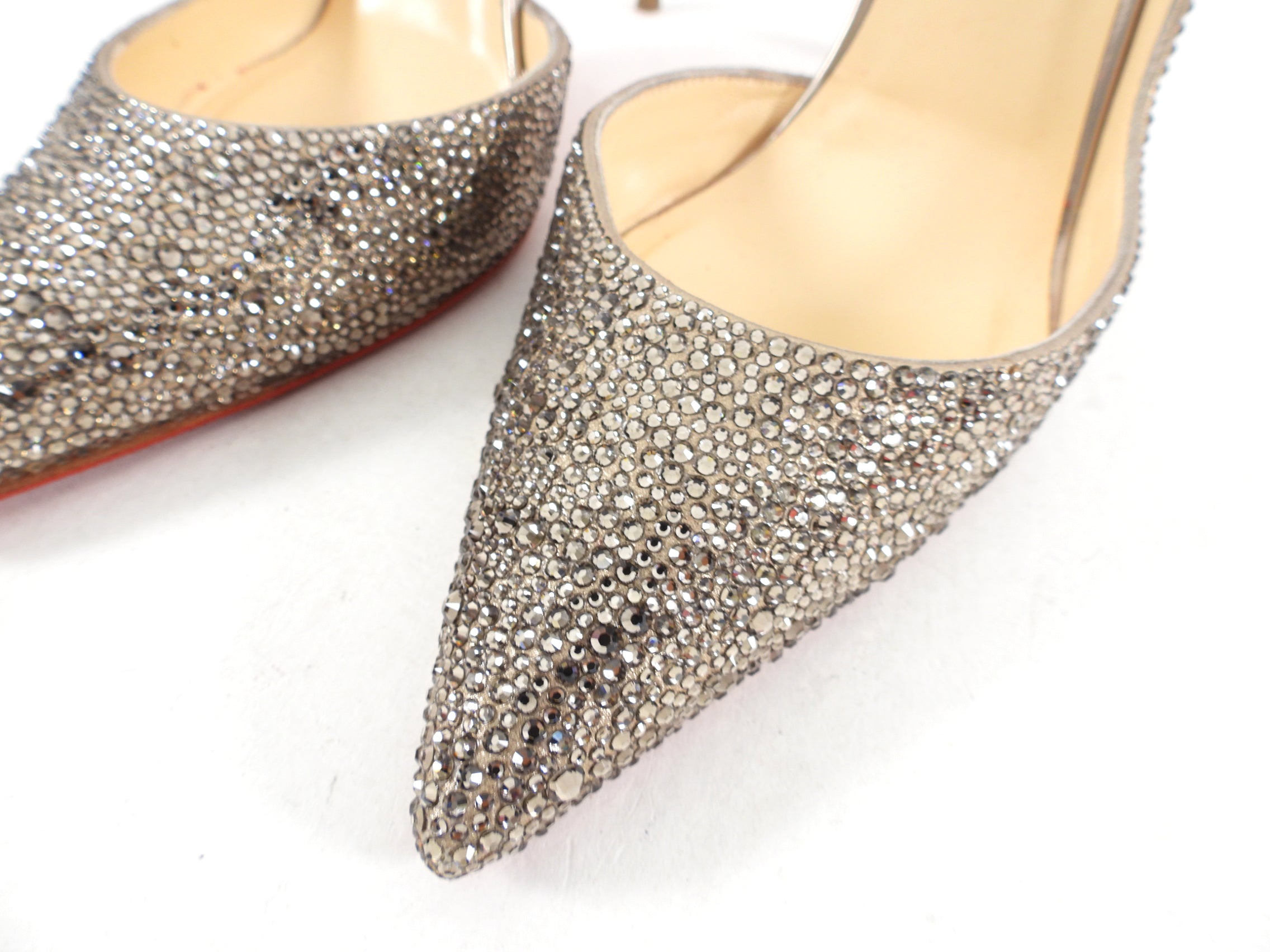 Christian Louboutin Iriza Strass Crystal Pumps - Women's Luxury High Heel Dress Shoes Size 40 for Parties, Weddings & Special Occasions
