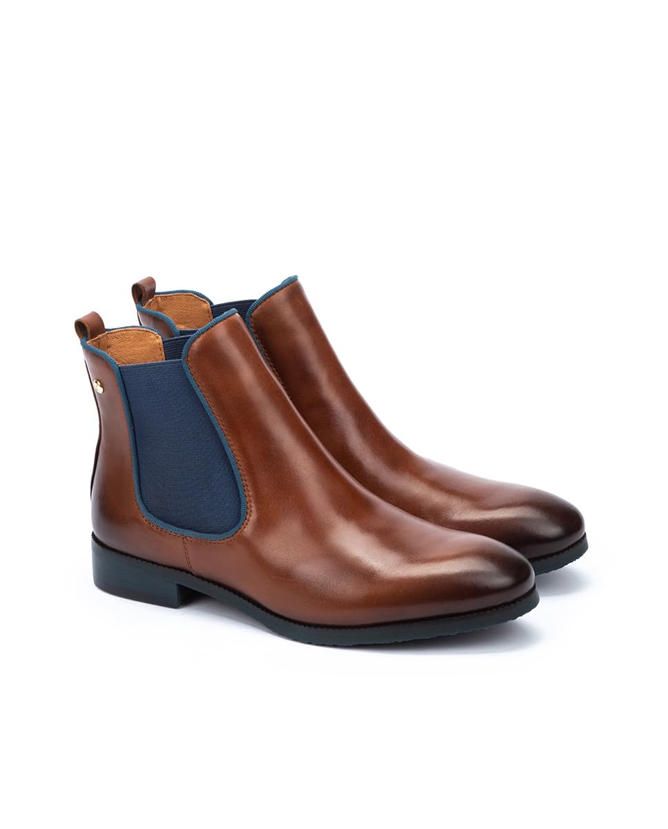 PIKOLINOS Women's Leather Flat Ankle Boots - Comfortable Royal Blue Casual Shoes for Walking, Work & Everyday Wear