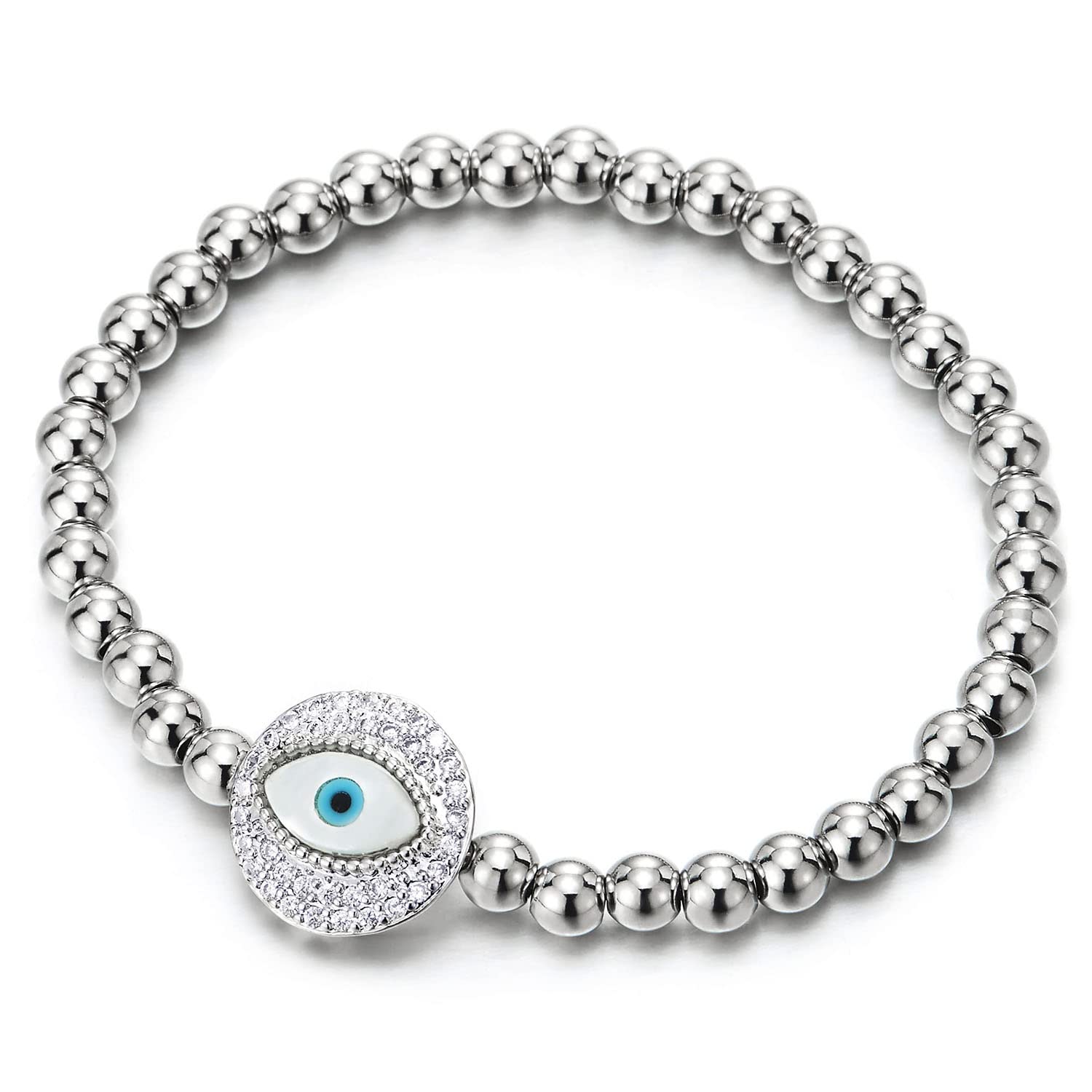 Stylish Cubic Zirconia Evil Eye Beaded Bracelet for Women & Men - Protection Jewelry for Everyday Wear, Gift Giving & Spiritual Wellness