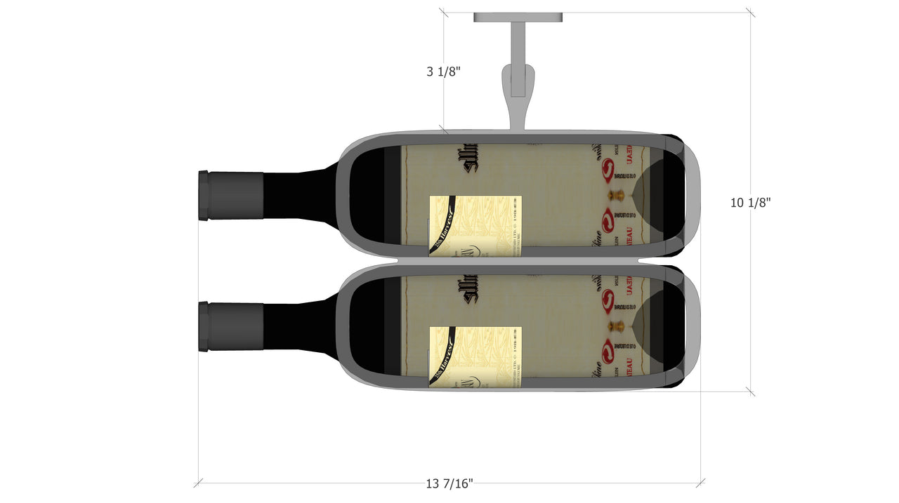 Urban Ironcraft Wall Mounted Wine Racks - Double Bottle Label Facing Blade Series | Space-Saving Wine Storage for Kitchen, Bar & Dining Room Decor