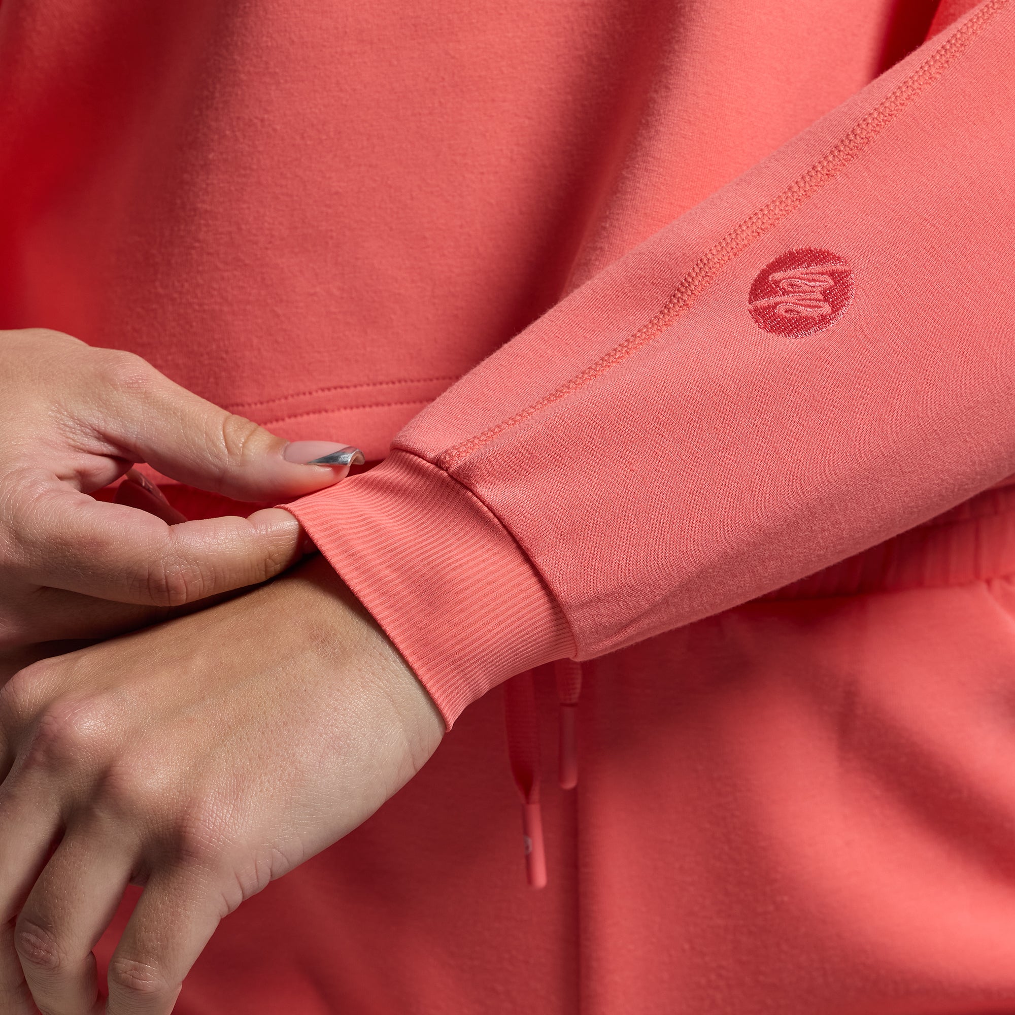 Lounge Lux Cropped Pullover Set in Hot Peach | Soft & Comfortable Women's Loungewear | Perfect for Yoga, Relaxing at Home & Casual Outings