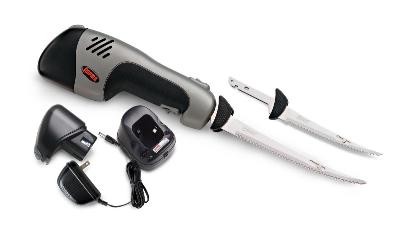 Rapala PGEFR Deluxe Cordless Fillet Knife Set - Electric Fillet Knife for Fish Cleaning, Fishing & Outdoor Cooking - Perfect for Camping, Boating & Home Kitchen Use