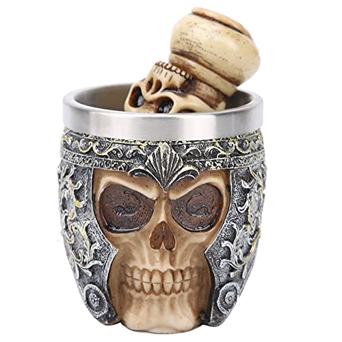 Premium Stainless Steel Shaving Brush & Bowl Set - Skeleton Head Beard Grooming Kit for Men | Professional Salon & Home Use for Smooth Shaving Experience
