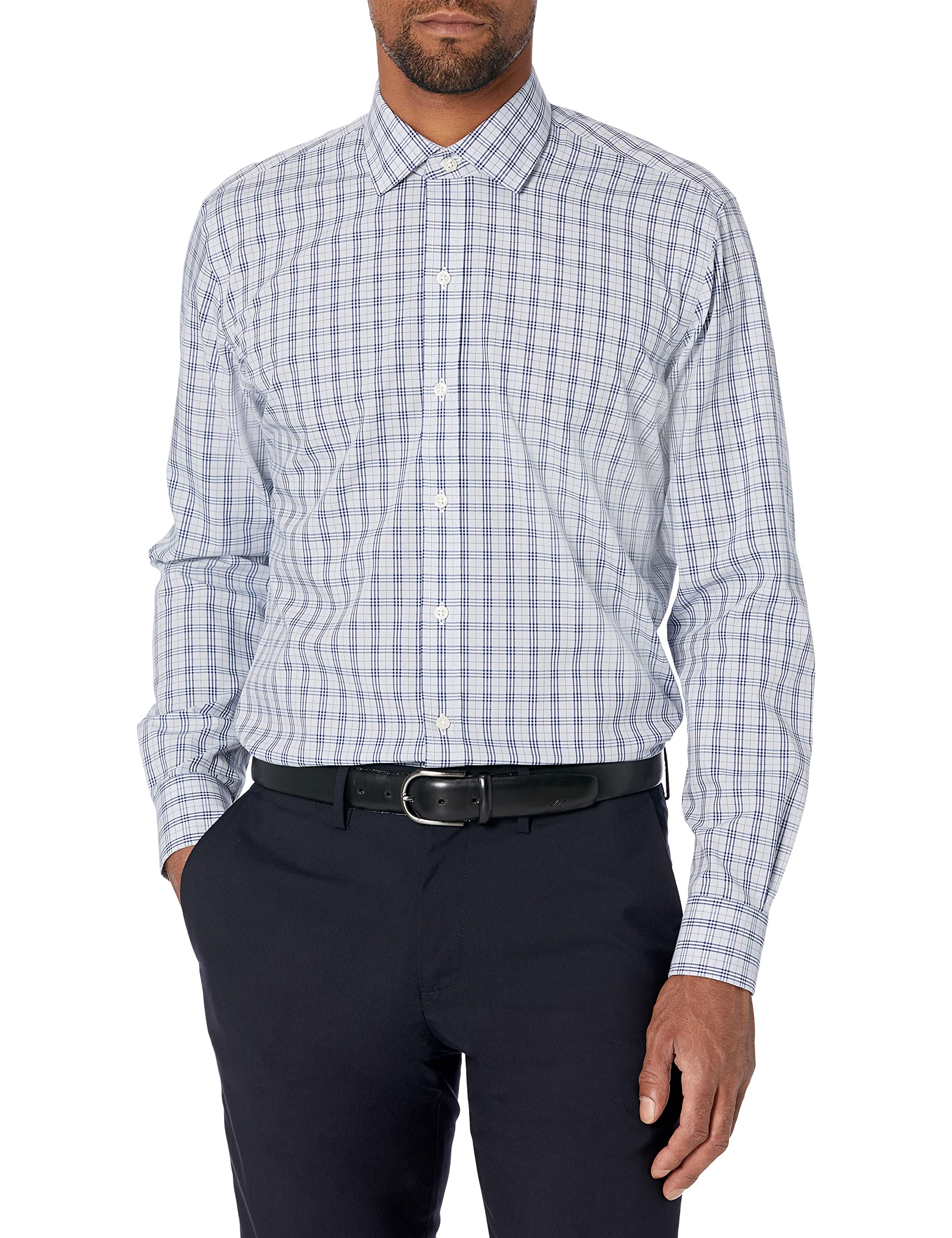 Men's Slim Fit Spread Collar Pattern Dress Shirt with Buttons | Formal & Business Attire for Office, Weddings & Special Occasions