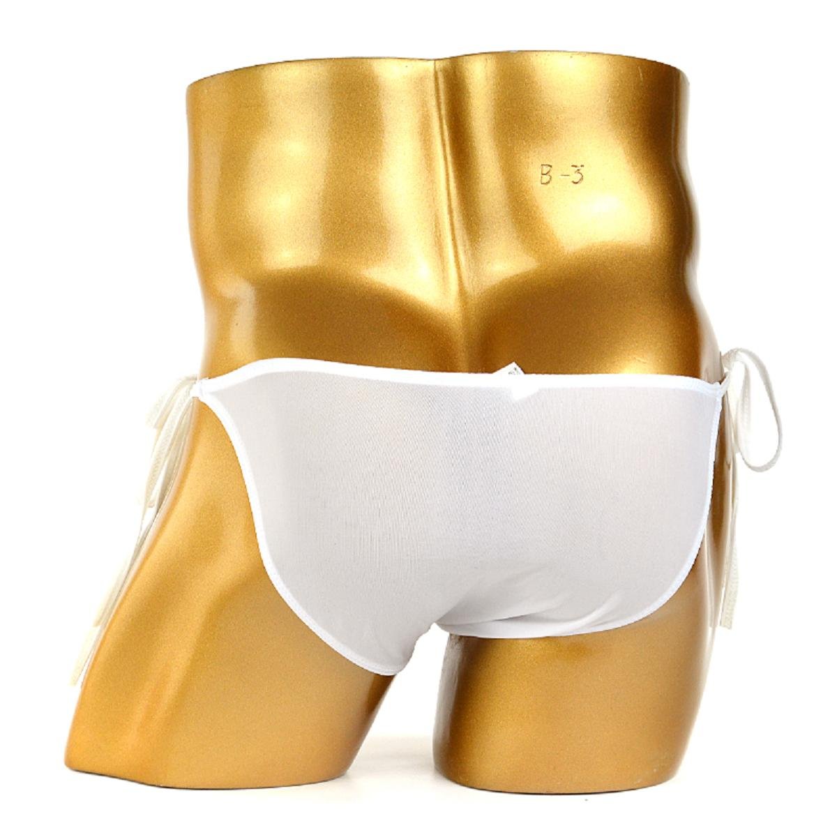 Milk Silk String Bikini Thong Briefs for Men - Adjustable Side Tie Swimwear & Underwear | Beach, Pool, Vacation & Intimate Wear