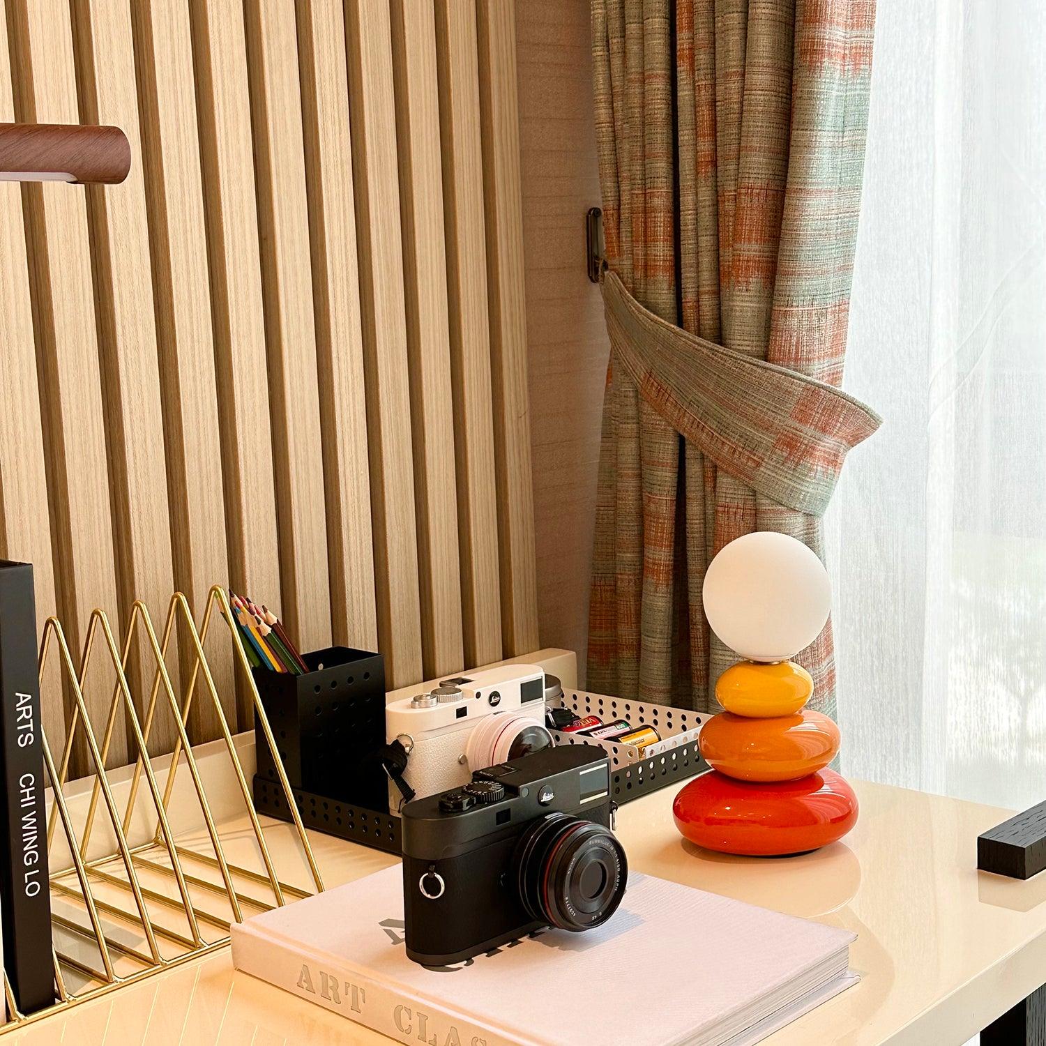 Triple Gourd Table Lamp - Modern Handcrafted Ceramic Nightstand Light for Bedroom, Living Room & Office Decor - Perfect for Ambient Lighting and Home Styling