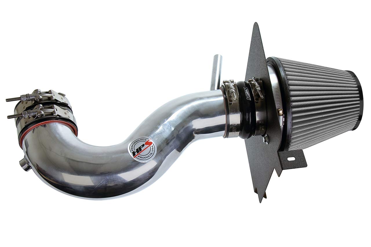 HPS Performance 827-627P High Flow Cold Air Intake Kit with Heat Shield & Cool Ram - 1 Pack - Improves Engine Performance & Fuel Efficiency for Cars & Trucks