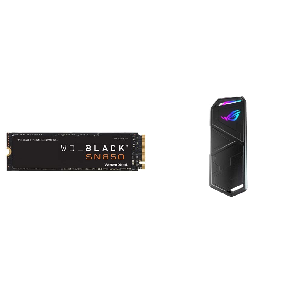 WD_BLACK 1TB SN850 NVMe Internal Gaming SSD with ASUS ROG Strix Arion Aluminum Alloy M.2 NVMe SSD Enclosure - High Speed Solid State Drive for PC, PS5, Laptop & External Storage - Perfect for Gaming, Video Editing & Data Backup