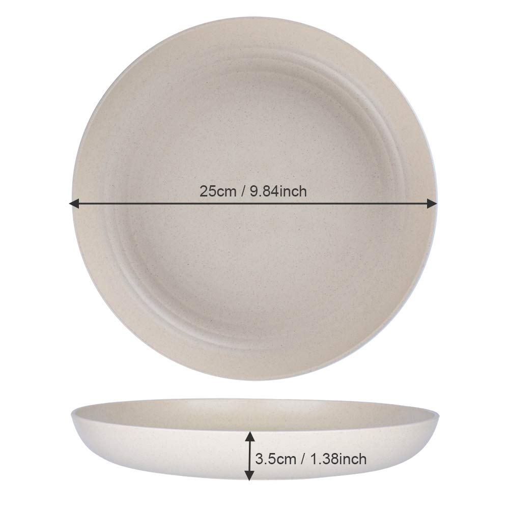 Hombrima 10-Inch Unbreakable Dinner Plates - 4 Pack, BPA Free, Dishwasher & Microwave Safe - Eco-Friendly Green Plates for Kids, Toddlers & Adults - Perfect for Family Meals, Parties & Everyday Use