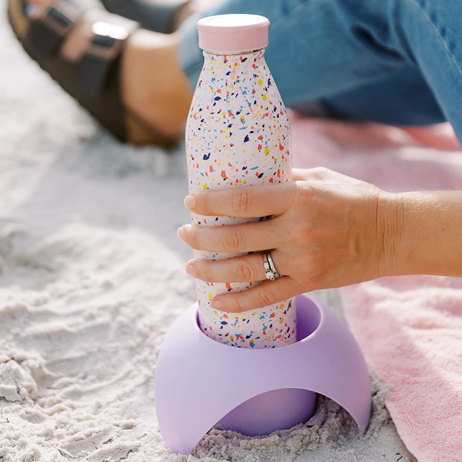 5/10 Pack Beach Sand Coasters - Multifunctional Drink Holder for Beverages, Phone & Sunglasses | Portable Cup Stand for Beach, Pool, Picnic & Outdoor Activities