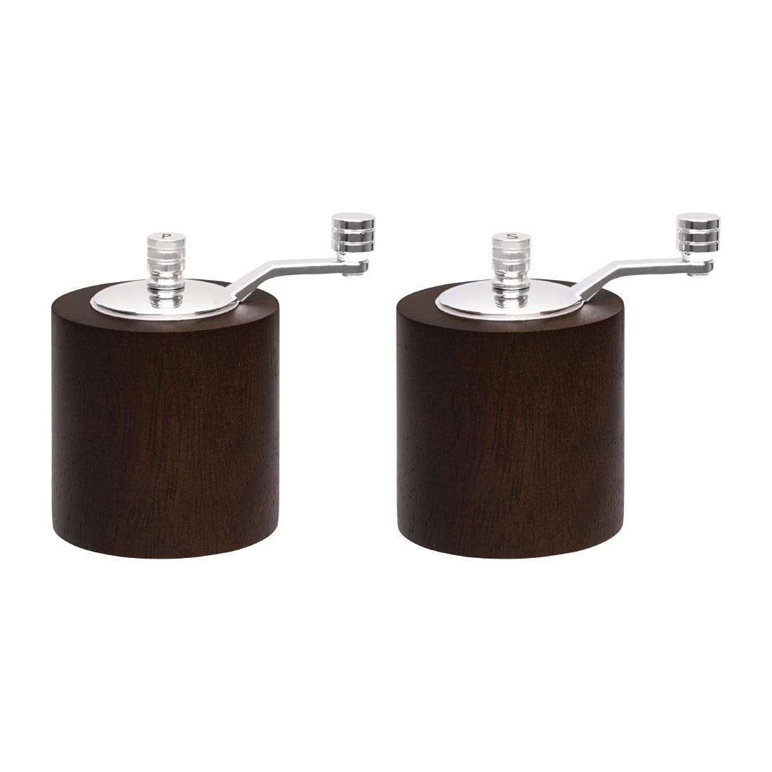 Premium Dark Wood Salt and Pepper Grinder Set - Adjustable Ceramic Spice Mill for Kitchen, Dining Table & BBQ - Natural Wooden Seasoning Shakers for Home Cooking & Restaurant Use