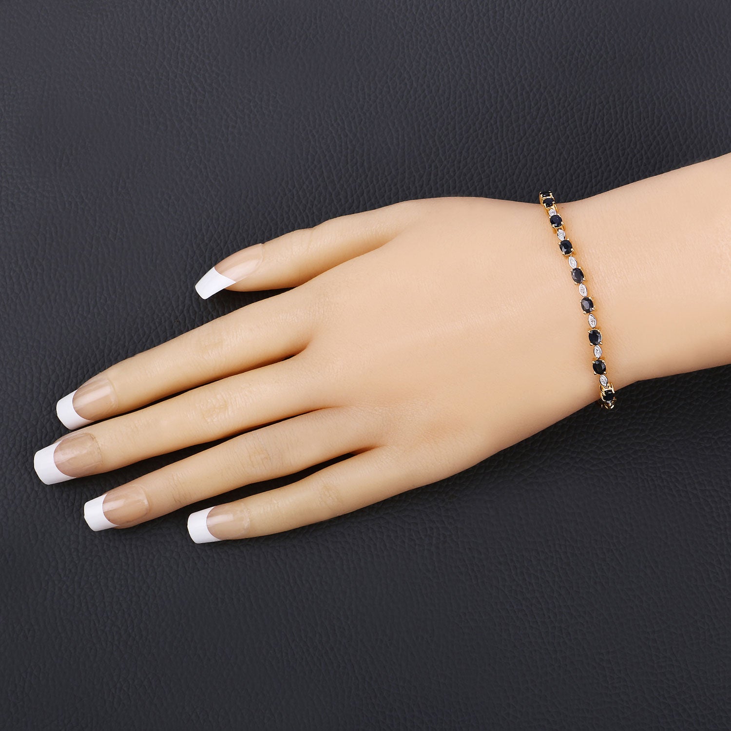 Authentic Blue Sapphire Diamond Bolo Bracelet for Women - Elegant Jewelry Gift for Birthday, Anniversary & Special Occasions