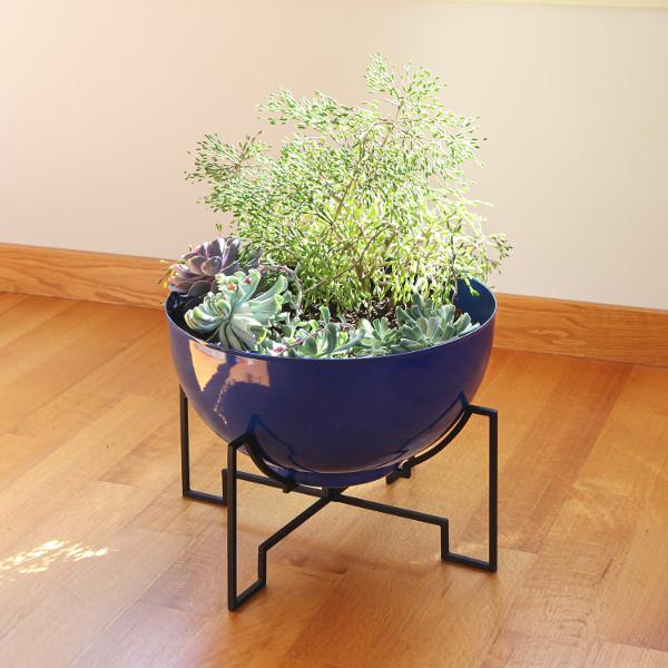 Jane Planters with Steel Patina Bowls - Modern Indoor/Outdoor Flower Pots for Home, Office & Garden Decor | Perfect for Succulents, Herbs & Small Plants