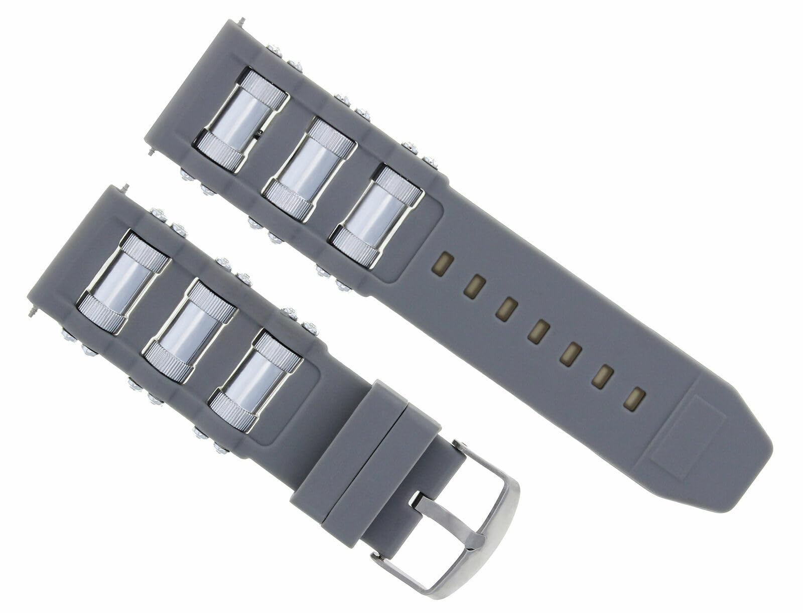 26mm Rubber Watch Band Strap for Men's Michael Kors Diver Watch - Light Gray Replacement Strap | Durable & Comfortable for Swimming, Diving & Everyday Wear